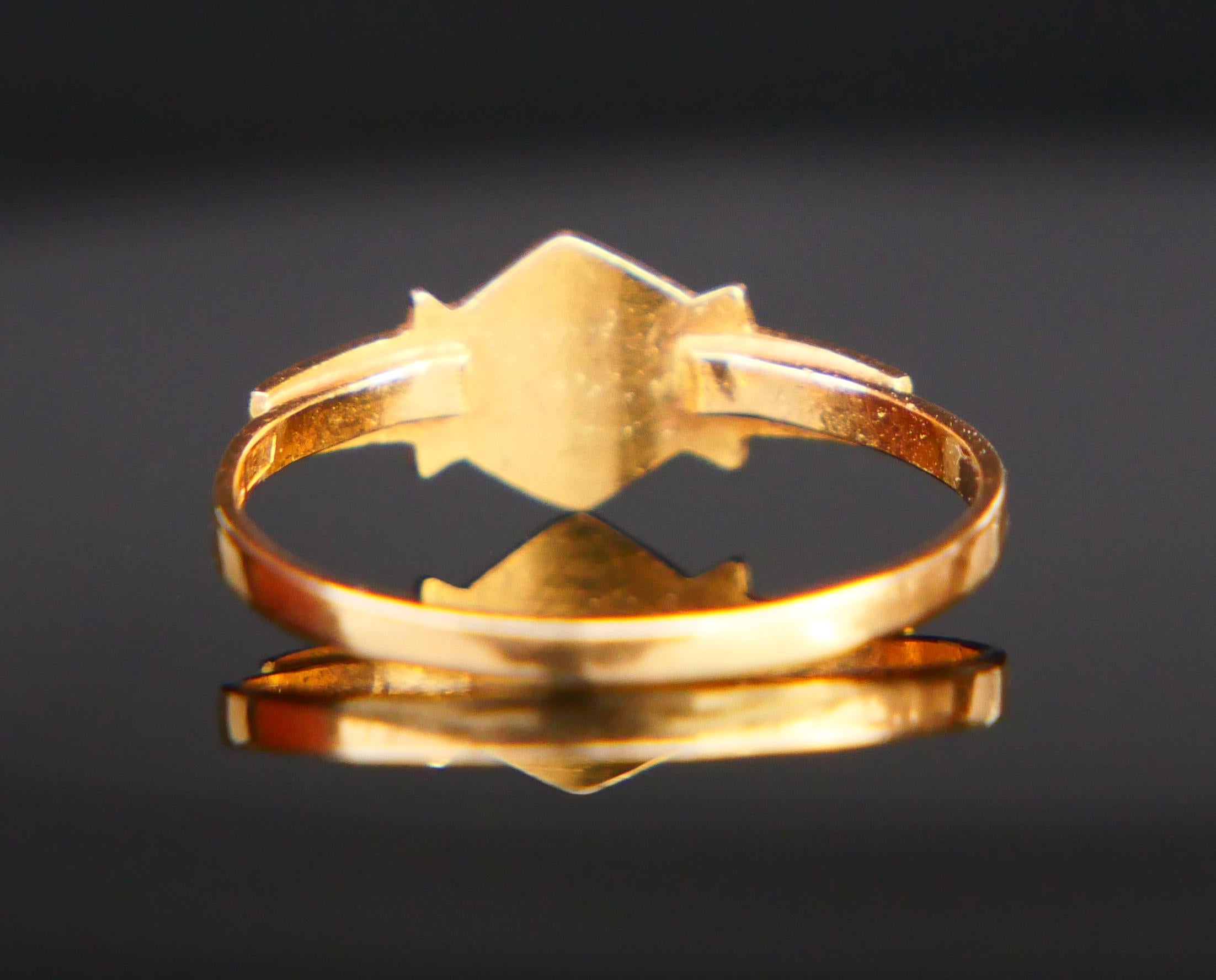 Taglio a rosa Anello antico Granato in oro massiccio 18K Ø US5.75 / 1.31 gr in vendita