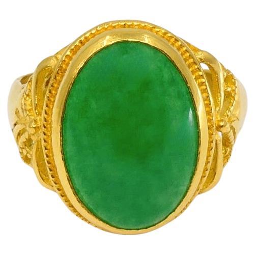 Antique Ring Jade 18k Gold For Sale