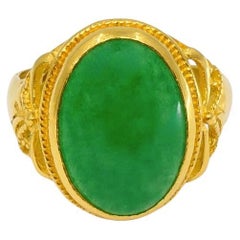 Antiker Ring Jade 18k Gold