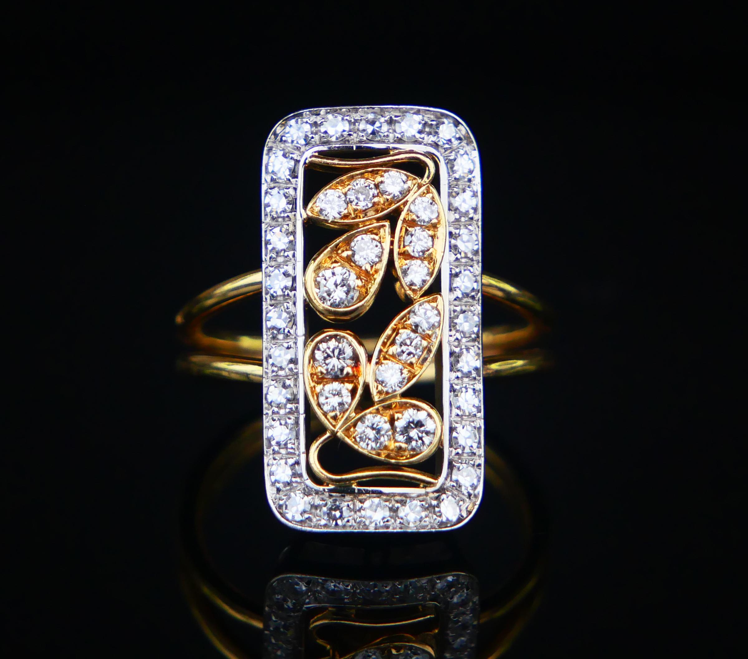Antique Ring natural Diamonds solid 18K Yellow Gold US6.5 / 6.4gr For Sale 7