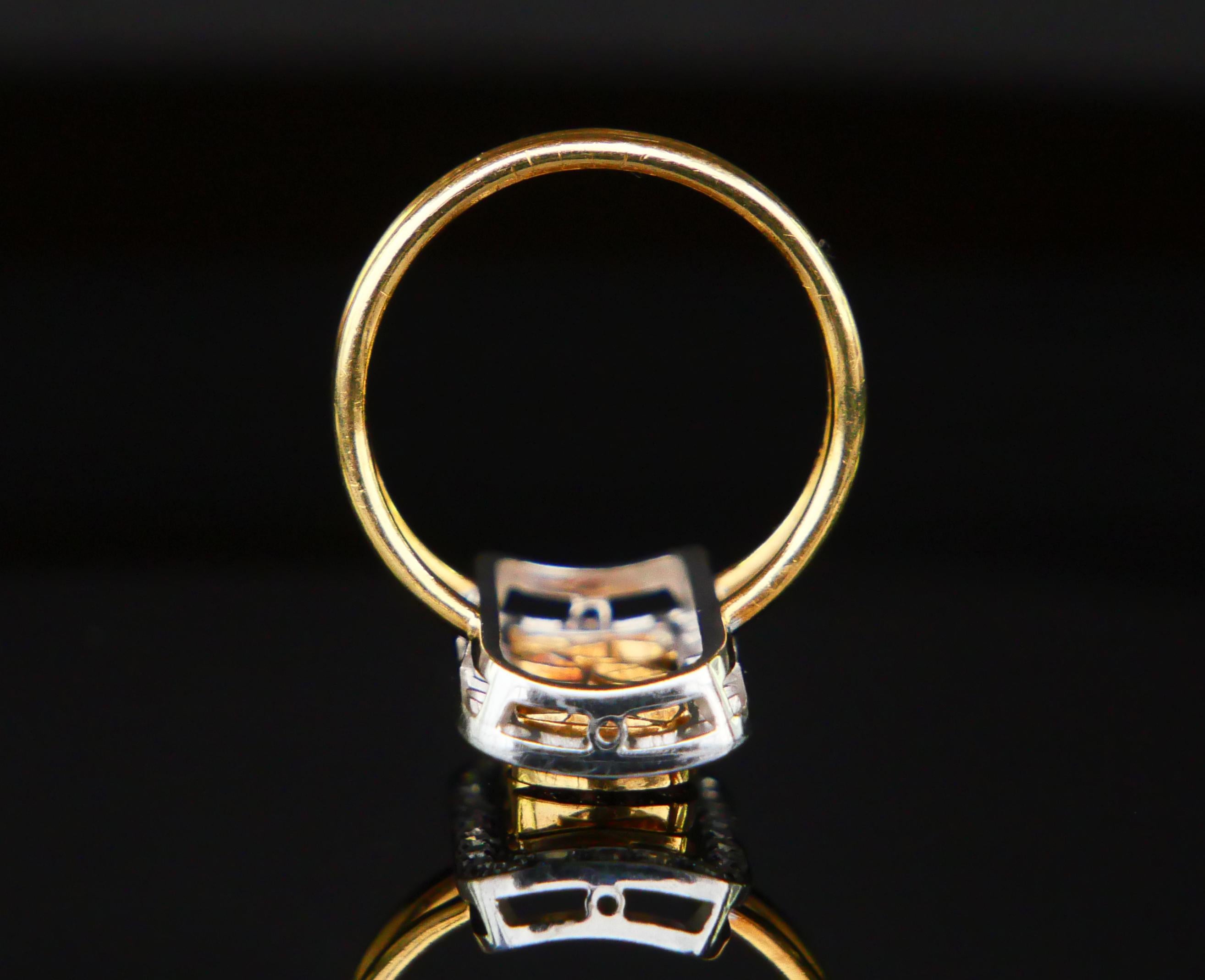 Antique Ring natural Diamonds solid 18K Yellow Gold US6.5 / 6.4gr For Sale 8