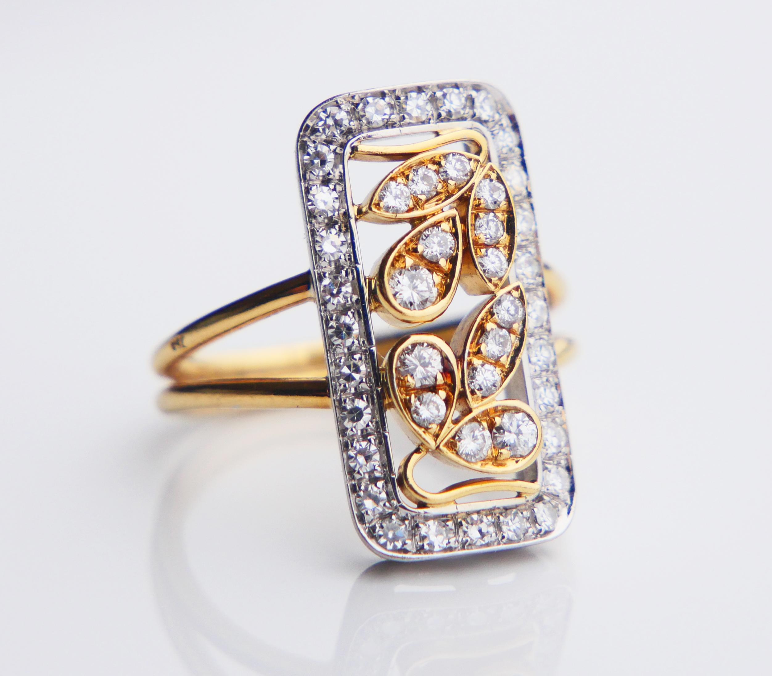 Women's Antique Ring natural Diamonds solid 18K Yellow Gold US6.5 / 6.4gr For Sale