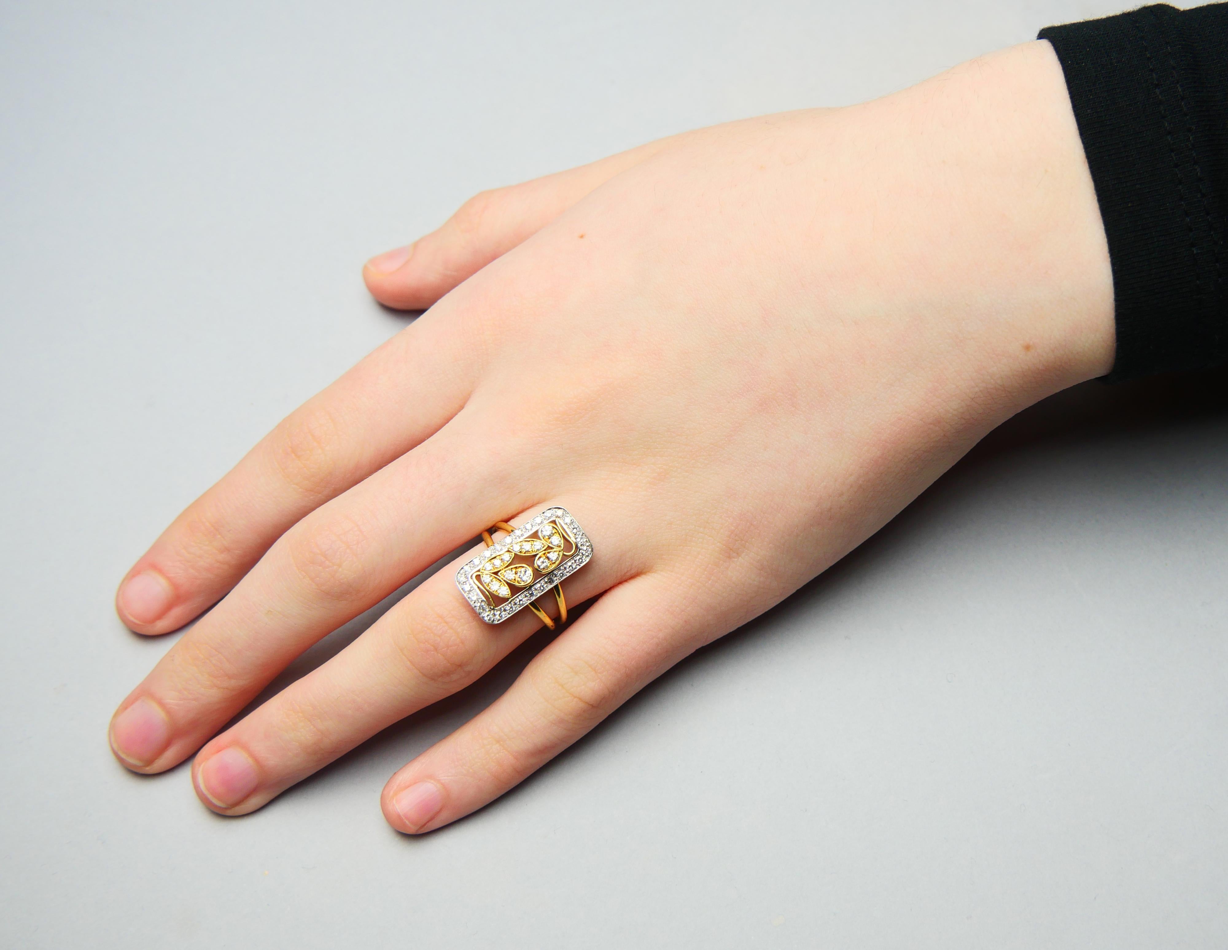 Antique Ring natural Diamonds solid 18K Yellow Gold US6.5 / 6.4gr For Sale 4