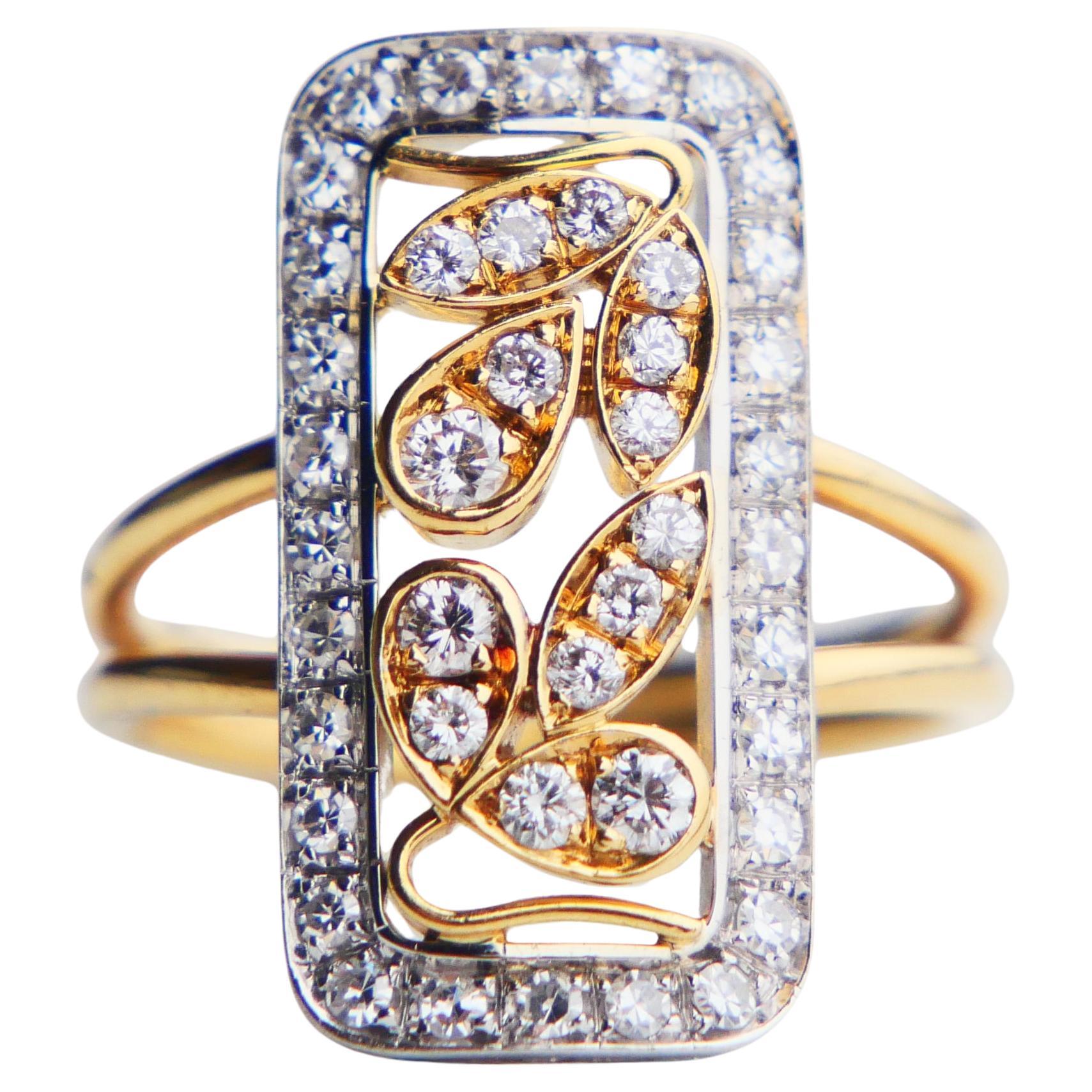 Anillo Antiguo Diamantes naturales macizos Oro Amarillo 18K US6.5 / 6.4gr