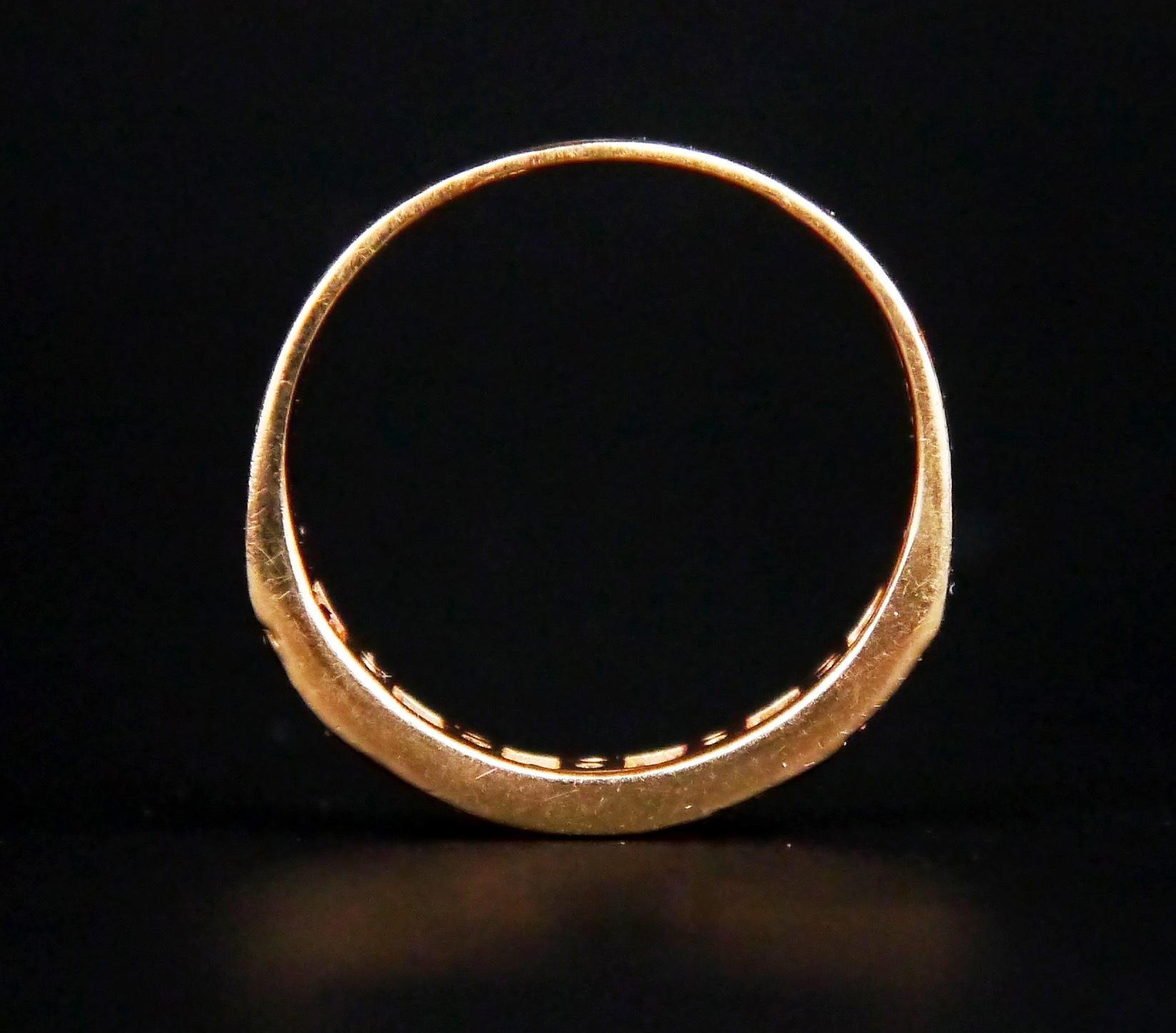 Antiker Ring Rubin Diamanten massiv 14K Gelbgold Ø 6.25 US / 2.1gr im Angebot 3