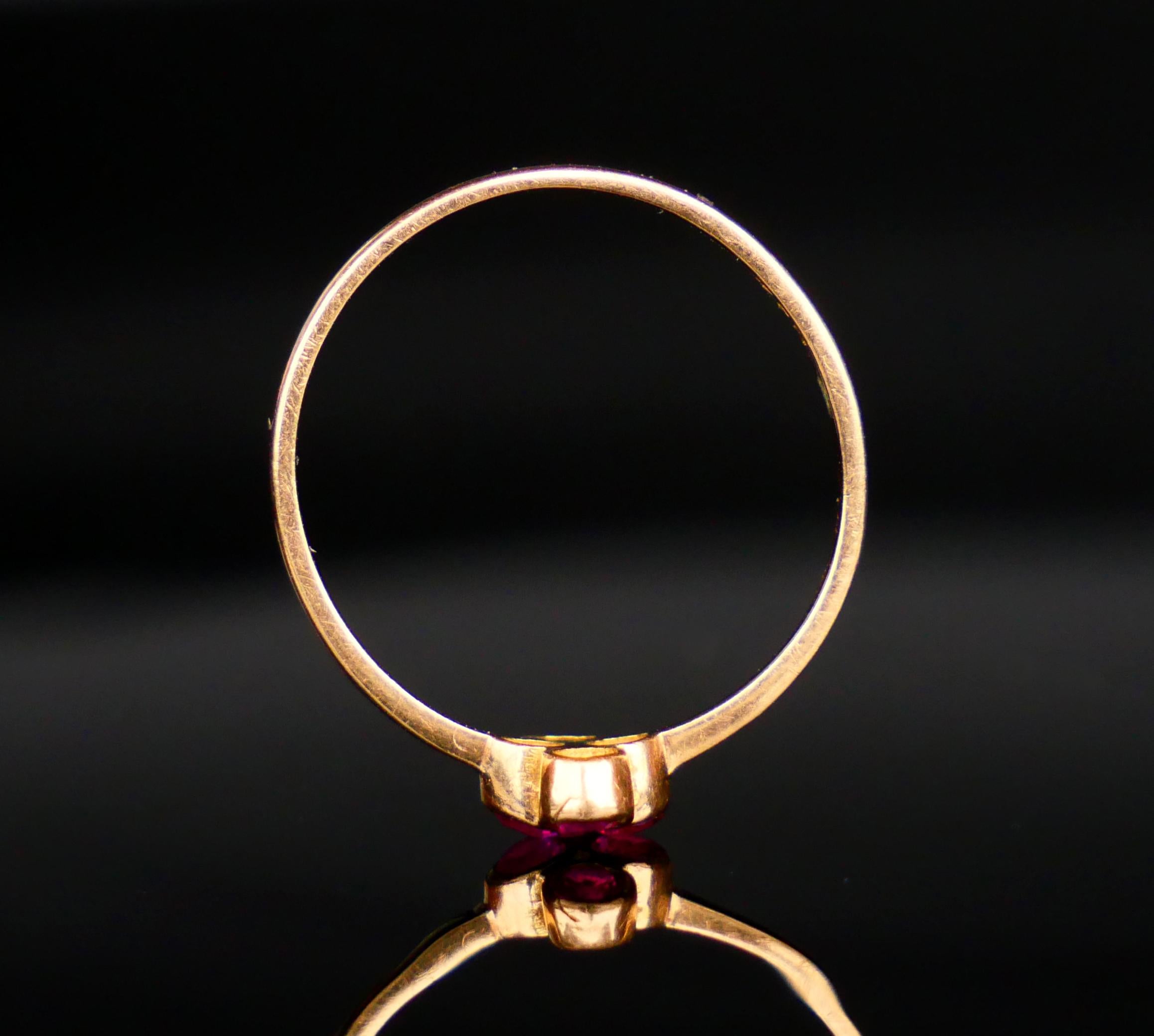 Anillo Antiguo Rubí macizo Oro 18K Ø US5 / 1 gr en venta 5