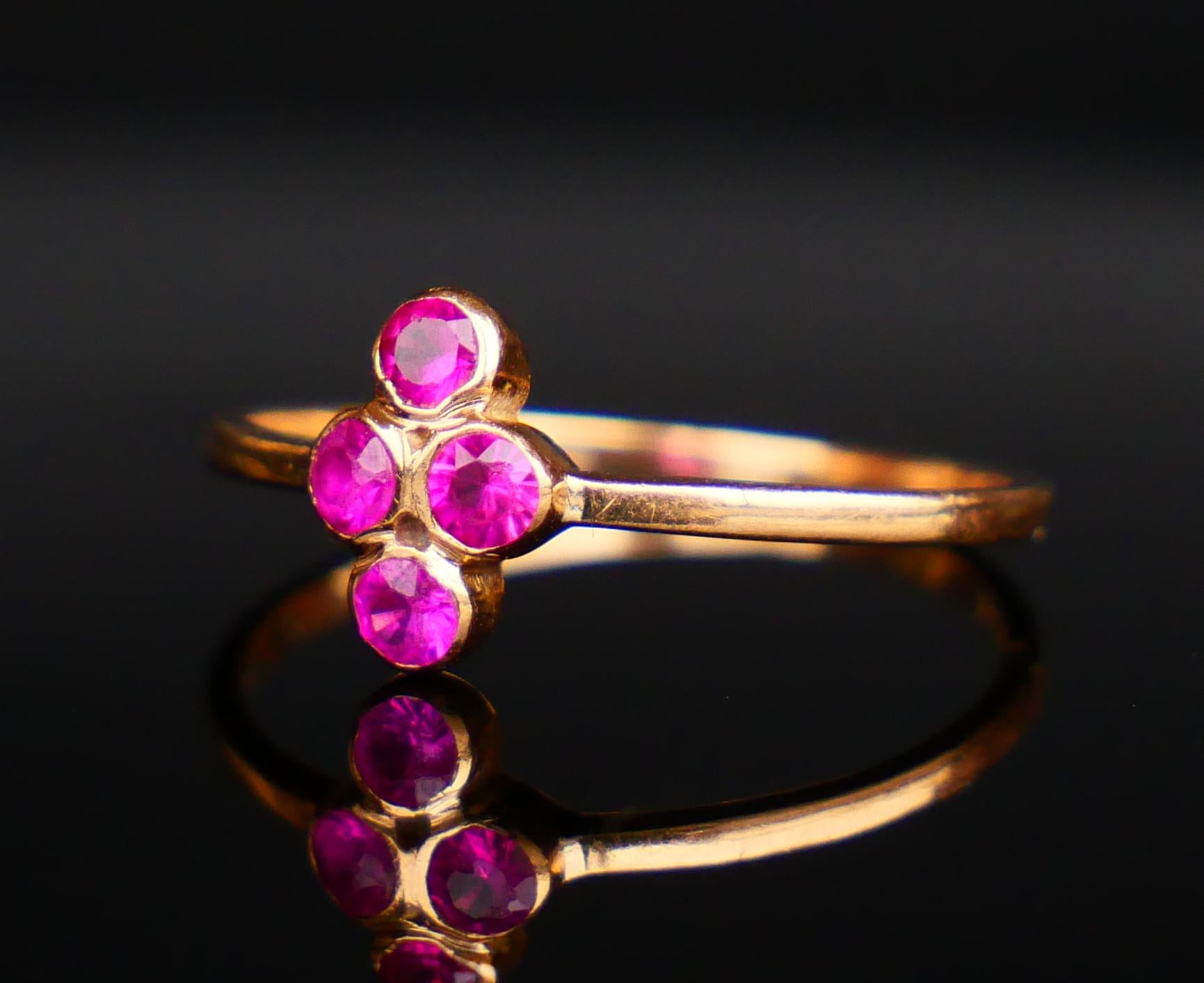 Anillo Antiguo Rubí macizo Oro 18K Ø US5 / 1 gr en venta 6