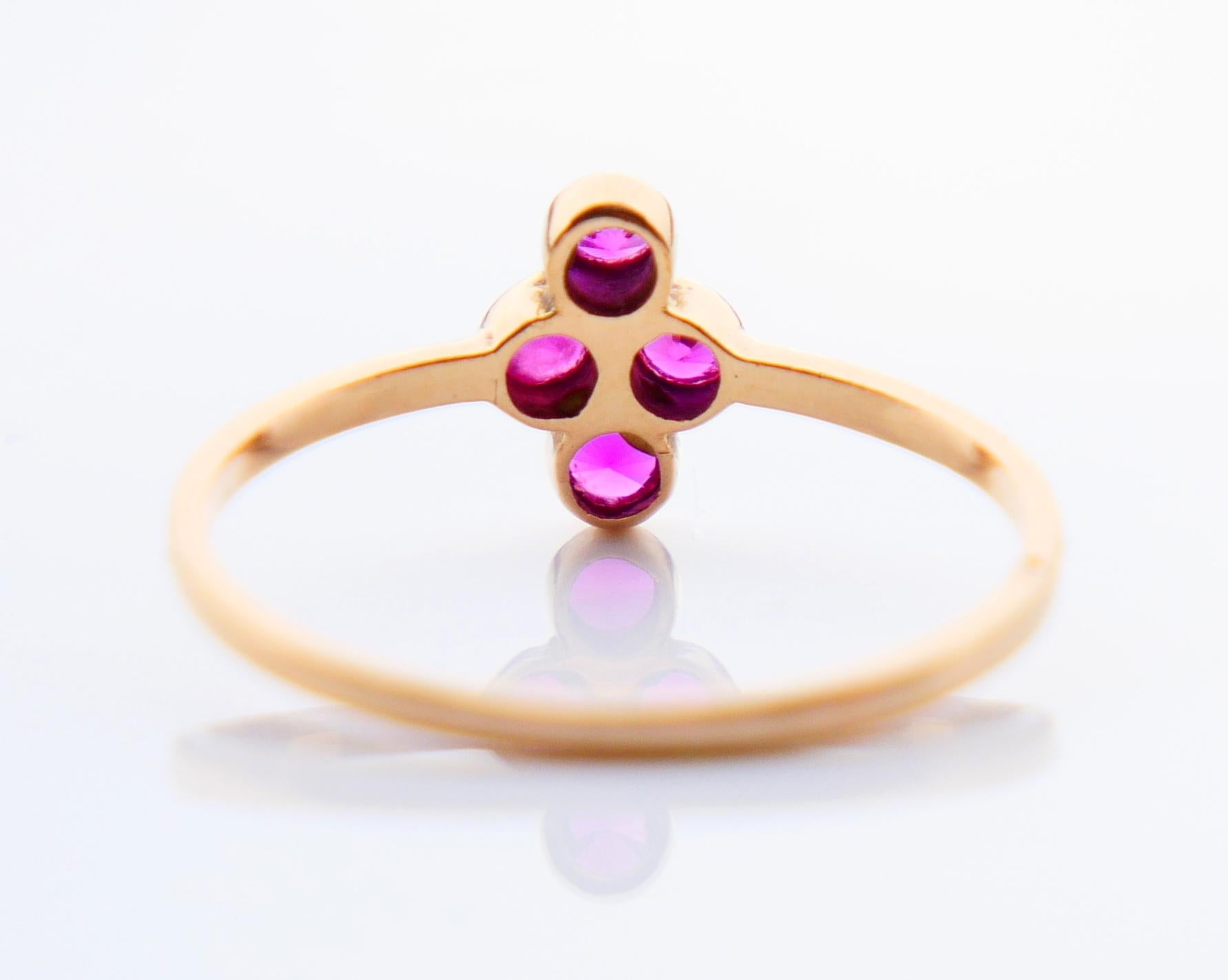 Anillo Antiguo Rubí macizo Oro 18K Ø US5 / 1 gr Corte europeo antiguo en venta