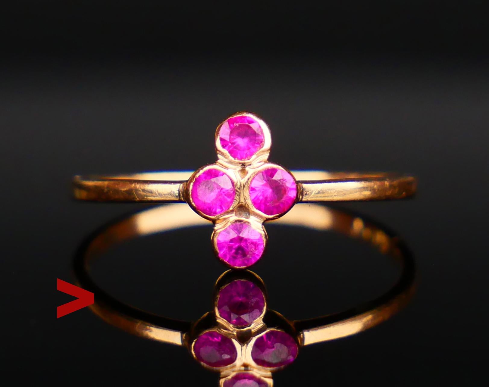 Anillo Antiguo Rubí macizo Oro 18K Ø US5 / 1 gr en venta 3