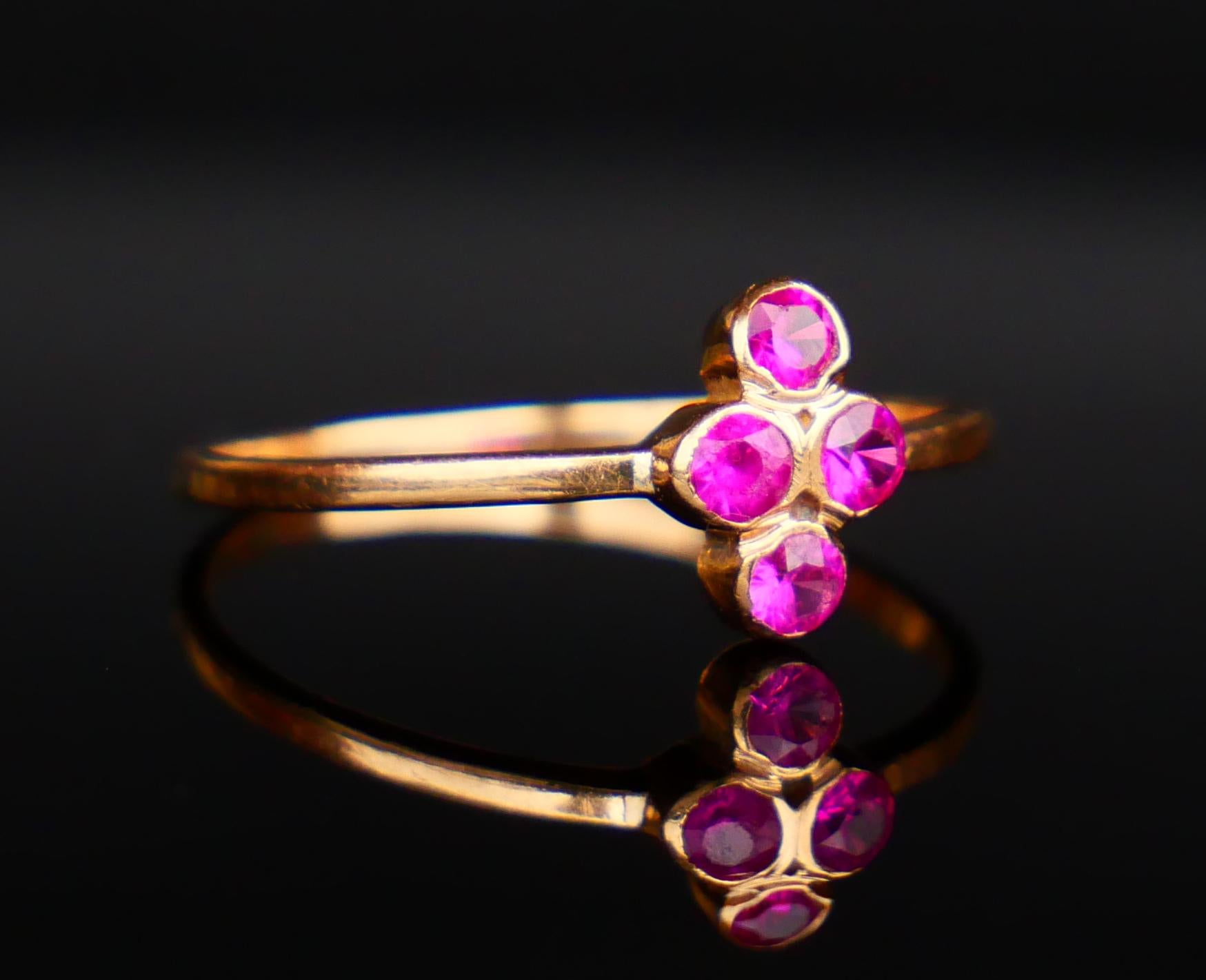 Anillo Antiguo Rubí macizo Oro 18K Ø US5 / 1 gr en venta 4
