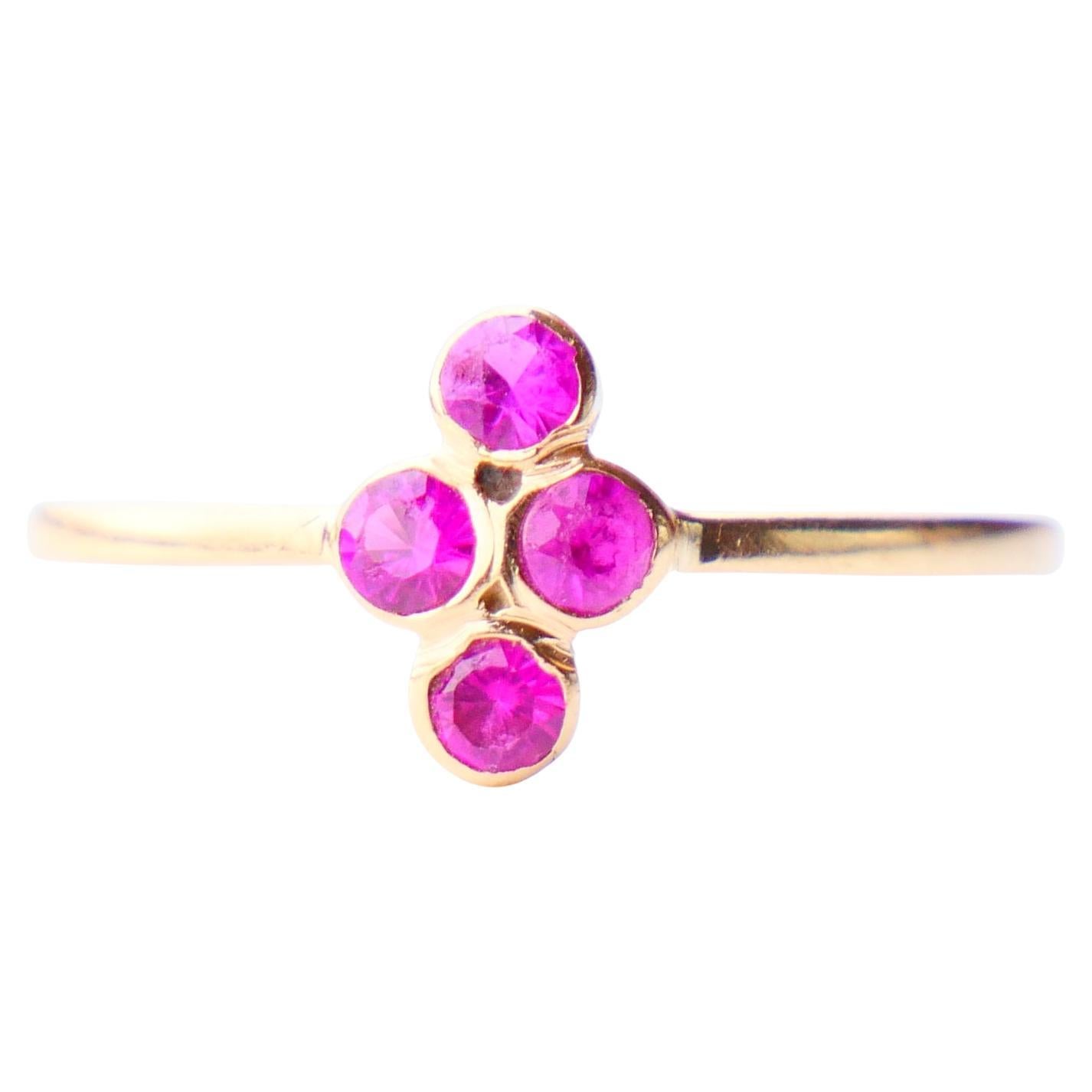 Antique Ring Ruby solid 18K Gold Ø US5 / 1 gr