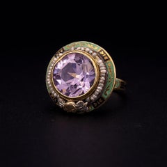 Antique Ring with Lavender Amethyst in 14K Yellow Gold