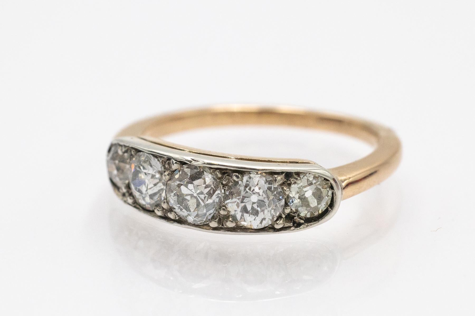Anello antico con diamanti antichi taglio brillante, Austria-Ungheria, inizio XX secolo in vendita 1