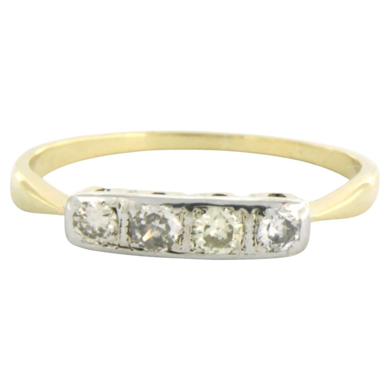 ANTIQUE ring with old ine cut diamonds up to 0.25ct 14k gold 1.5 grams