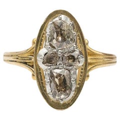 Anello antico con diamanti taglio rosa, oro giallo 18 carati, Francia, circa 1920.