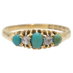 Antique ring with turquoises and diamonds, 1903.