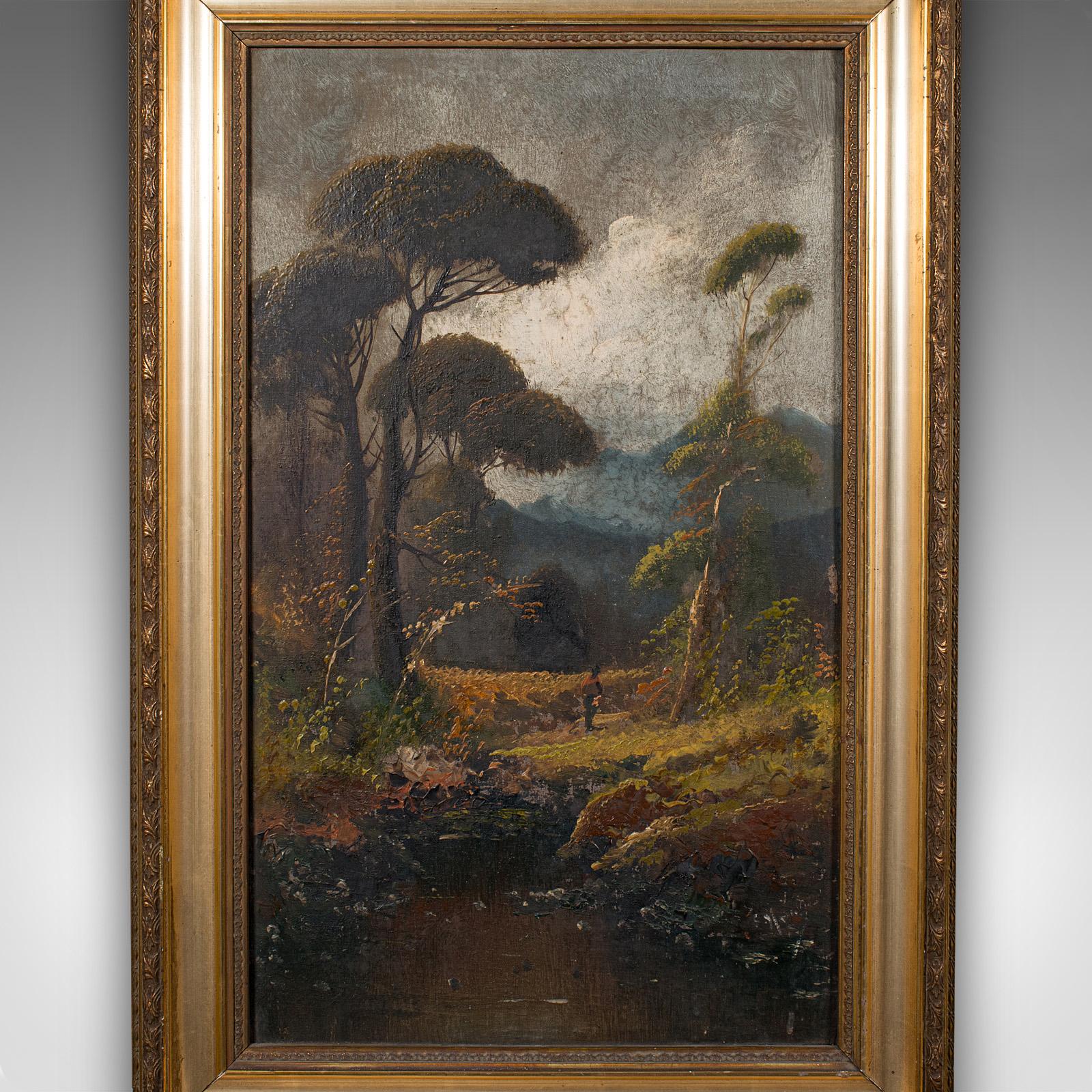 Antique Riverside Painting, Scottish Art, Oil On Canvas, Landscape, Victorian In Good Condition For Sale In Hele, Devon, GB