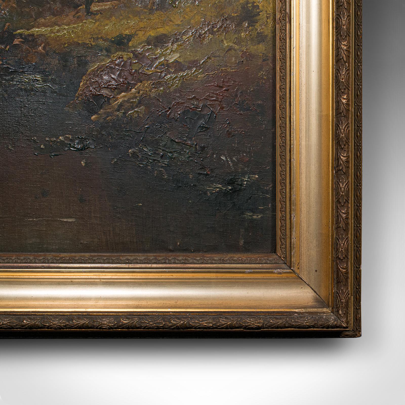 Antique Riverside Painting, Scottish Art, Oil On Canvas, Landscape, Victorian For Sale 3