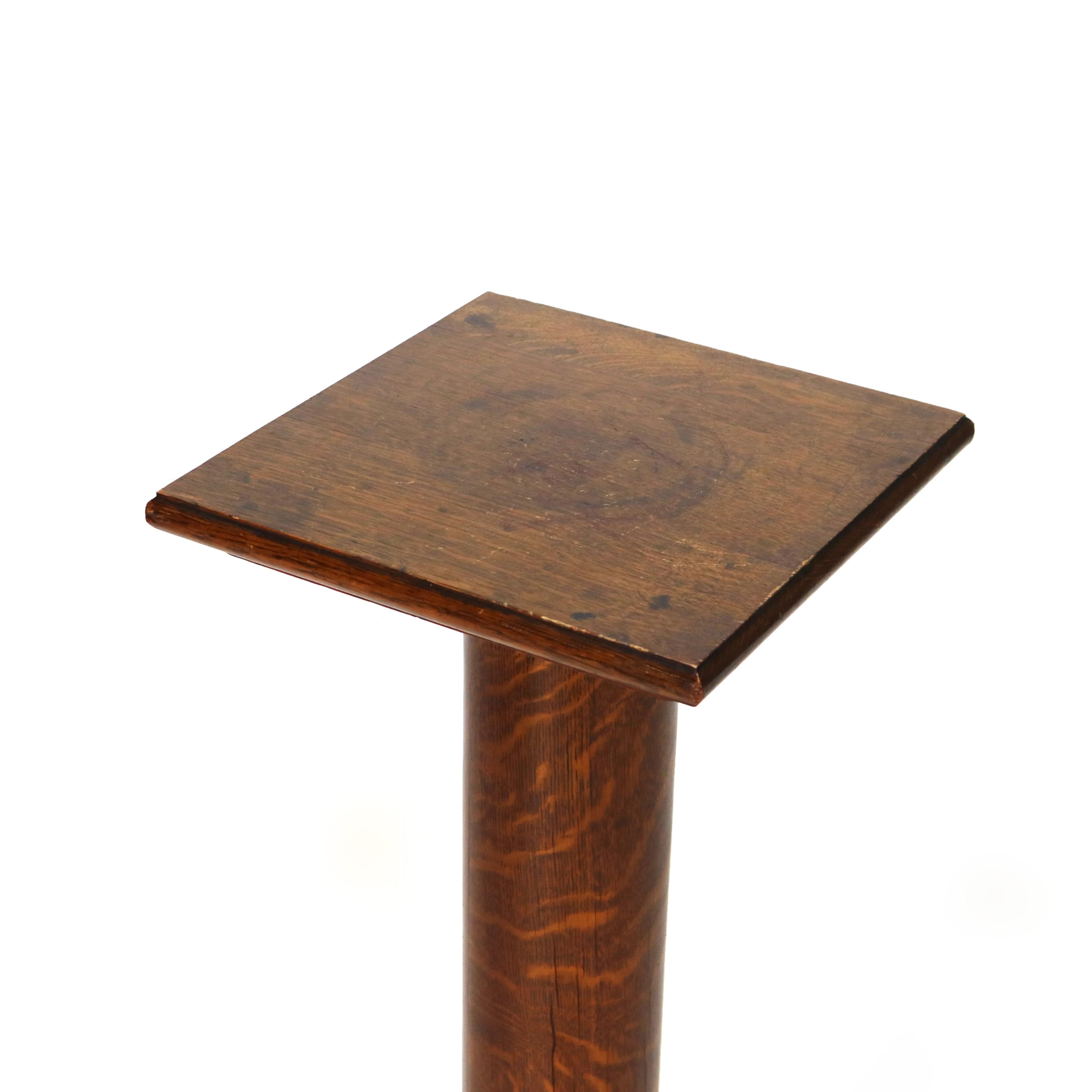 ***Reduced In-House Delivery Rates - Click on “Ask Seller” to Request a Quote***

Antique RJ Horner Arts & Crafts Oak Sculpture Pedestal Signed C1920

Measures - 38.5