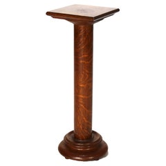 Antique RJ Horner Arts & Crafts Oak Sculpture Pedestal Signed C1920