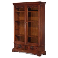 Antique RJ Horner Carved Oak 2 Door 2 Drawer Bookcase c1890