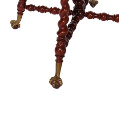 Antique RJ Horner Cherry Twist Leg Lamp Table C1920