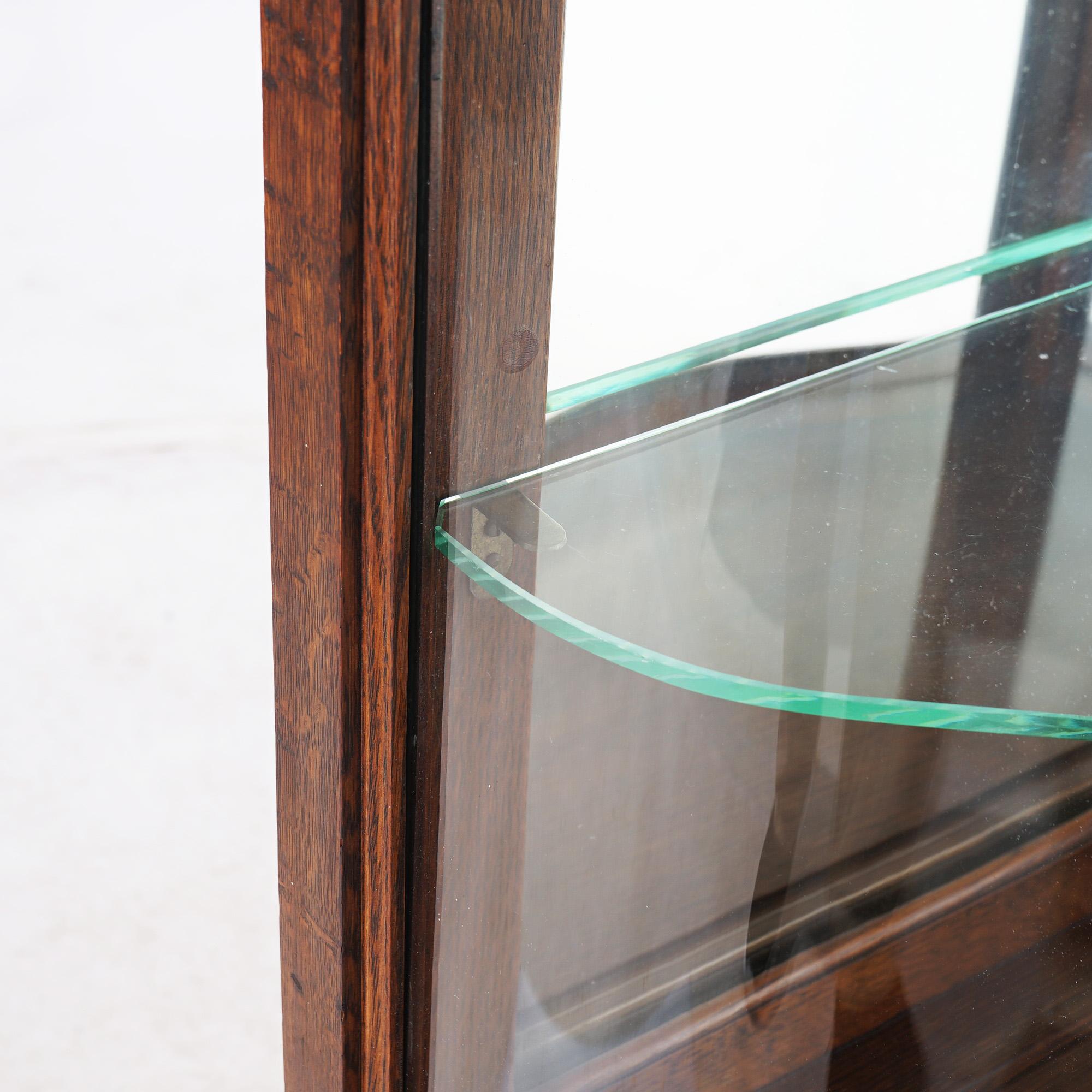Antique RJ Horner Diminutive Oak Vitrine/China Cabinet, Carved Foliate, C1910 For Sale 2