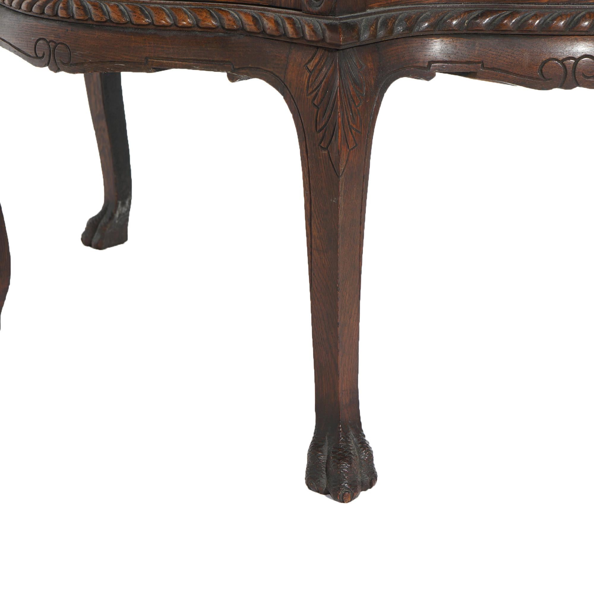 Antique RJ Horner Diminutive Oak Vitrine/China Cabinet, Carved Foliate, C1910 For Sale 5