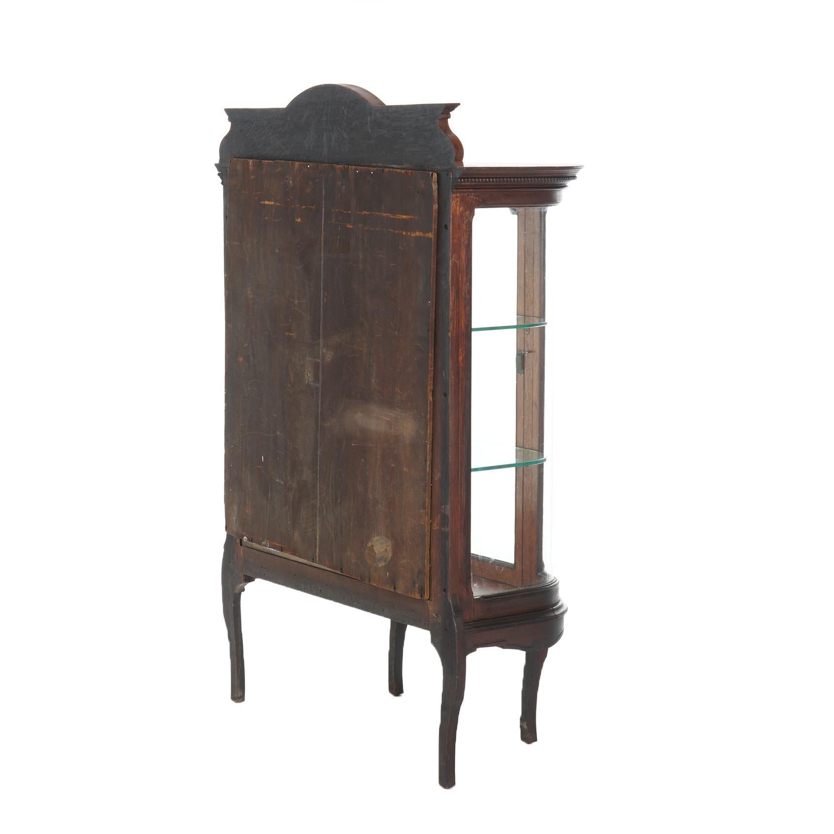 Antico RJ Horner Diminutive Oak Vitrine con elementi a nastro e fogliame C1910 in vendita 9