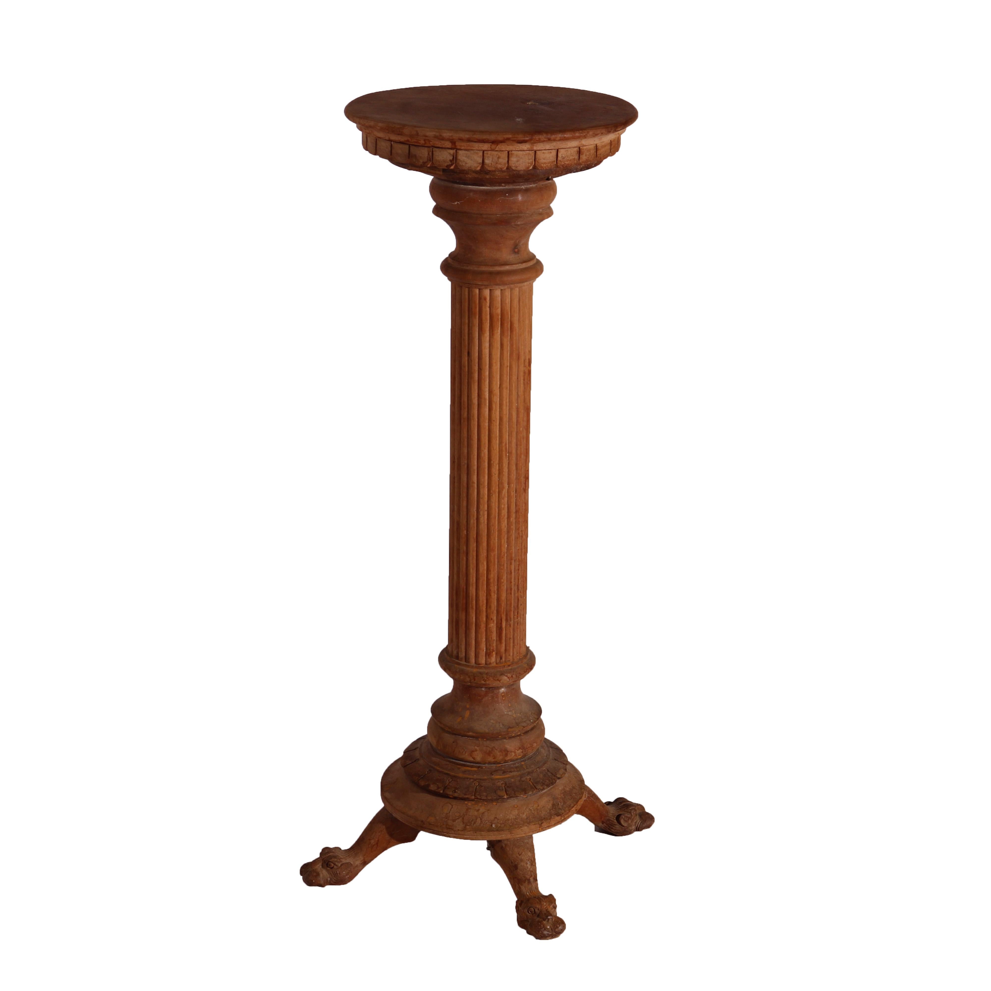 Antique RJ Horner Figural Carved Mahogany Sculpture Display Pedestal, circa 1900 5