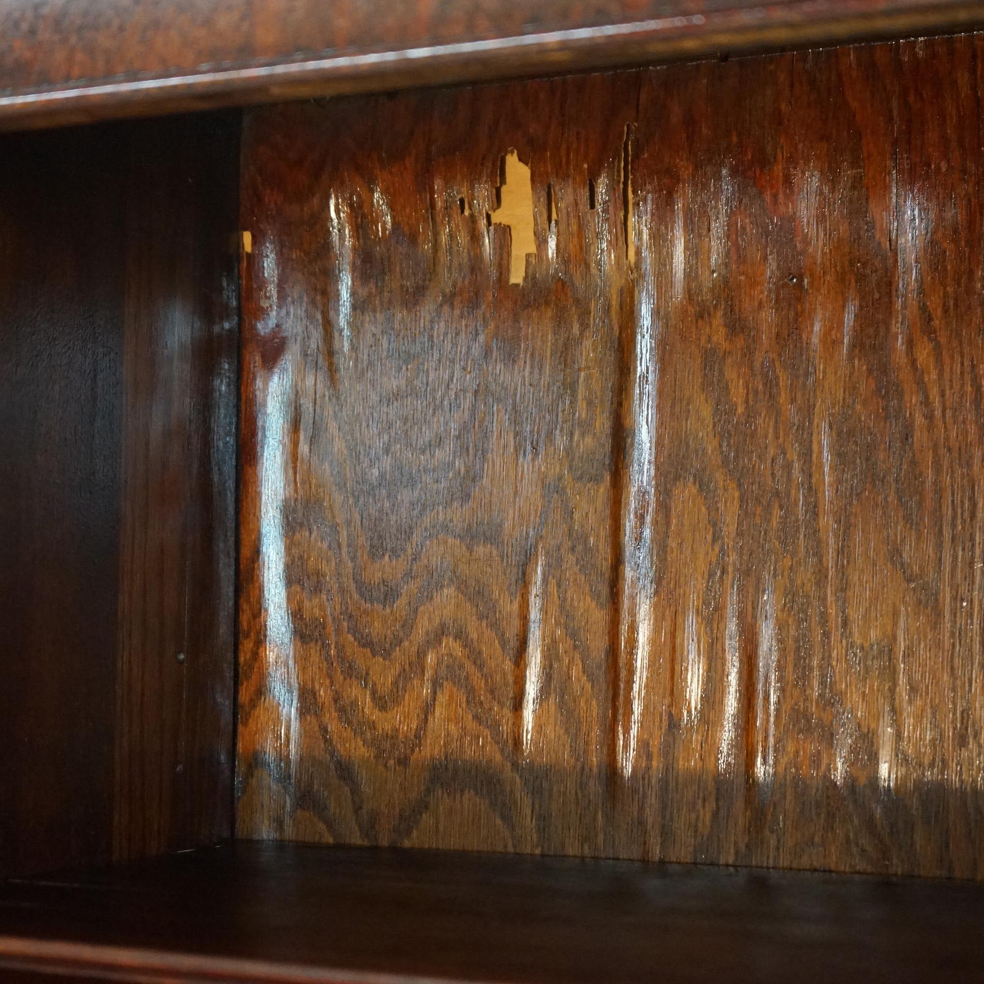 Antique RJ Horner Figural Carved Oak Bookcase with Lion Heads & Paw Feet C1900 4