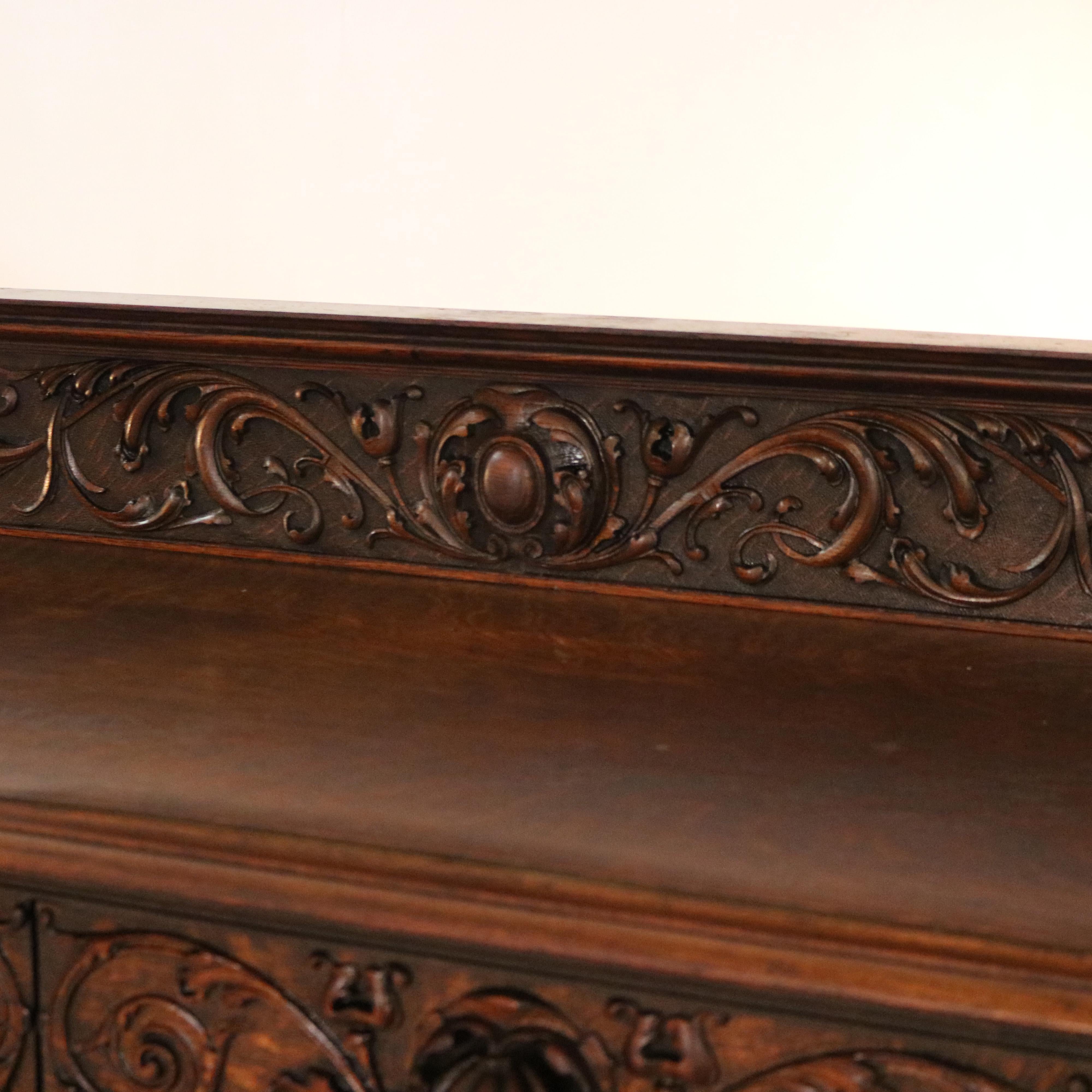 Antique RJ Horner Figural Carved Oak Server with Figural Caryatids C1900 5
