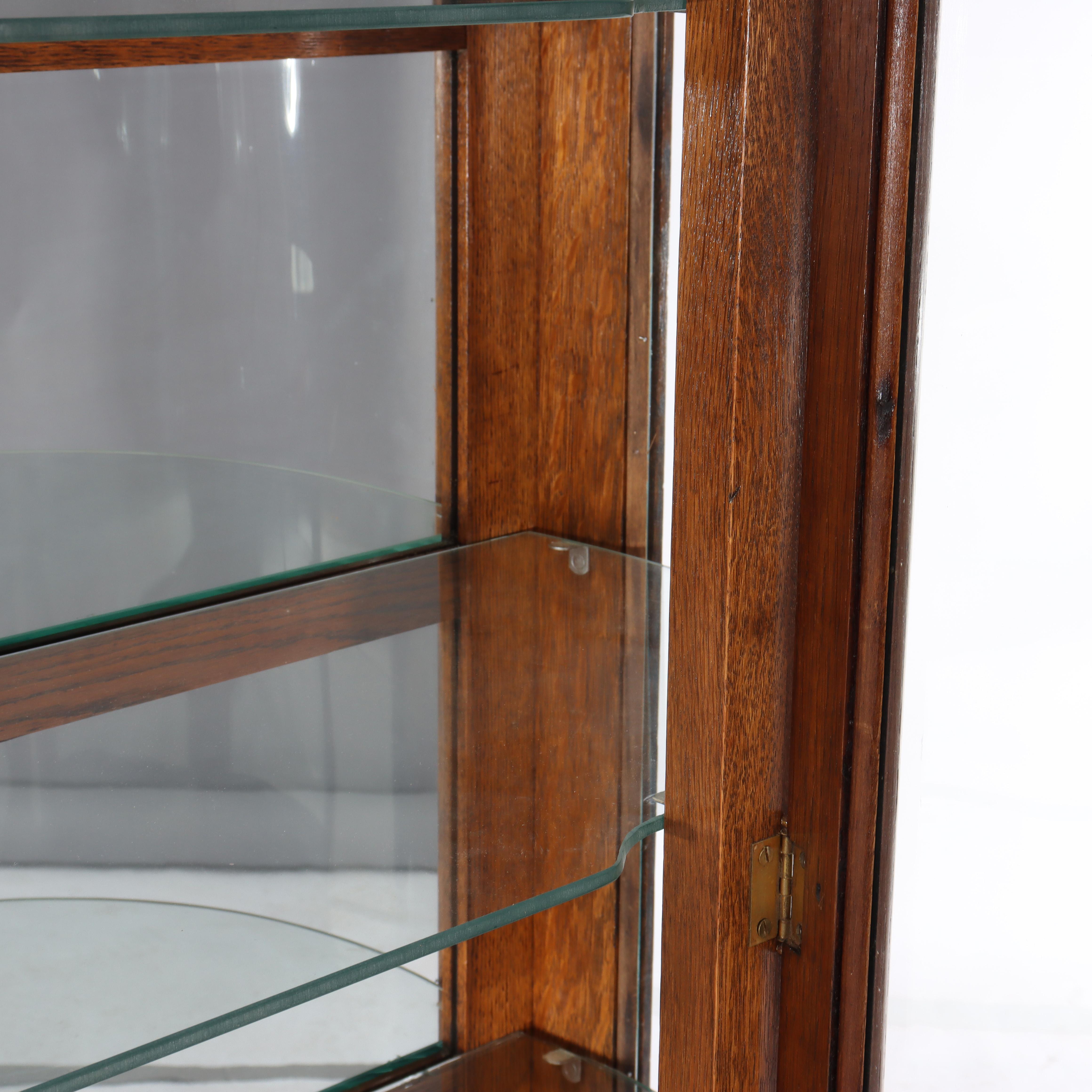 Antique RJ Horner Foliate Carved Oak China Cabinet Con Specchio c1900 in vendita 9