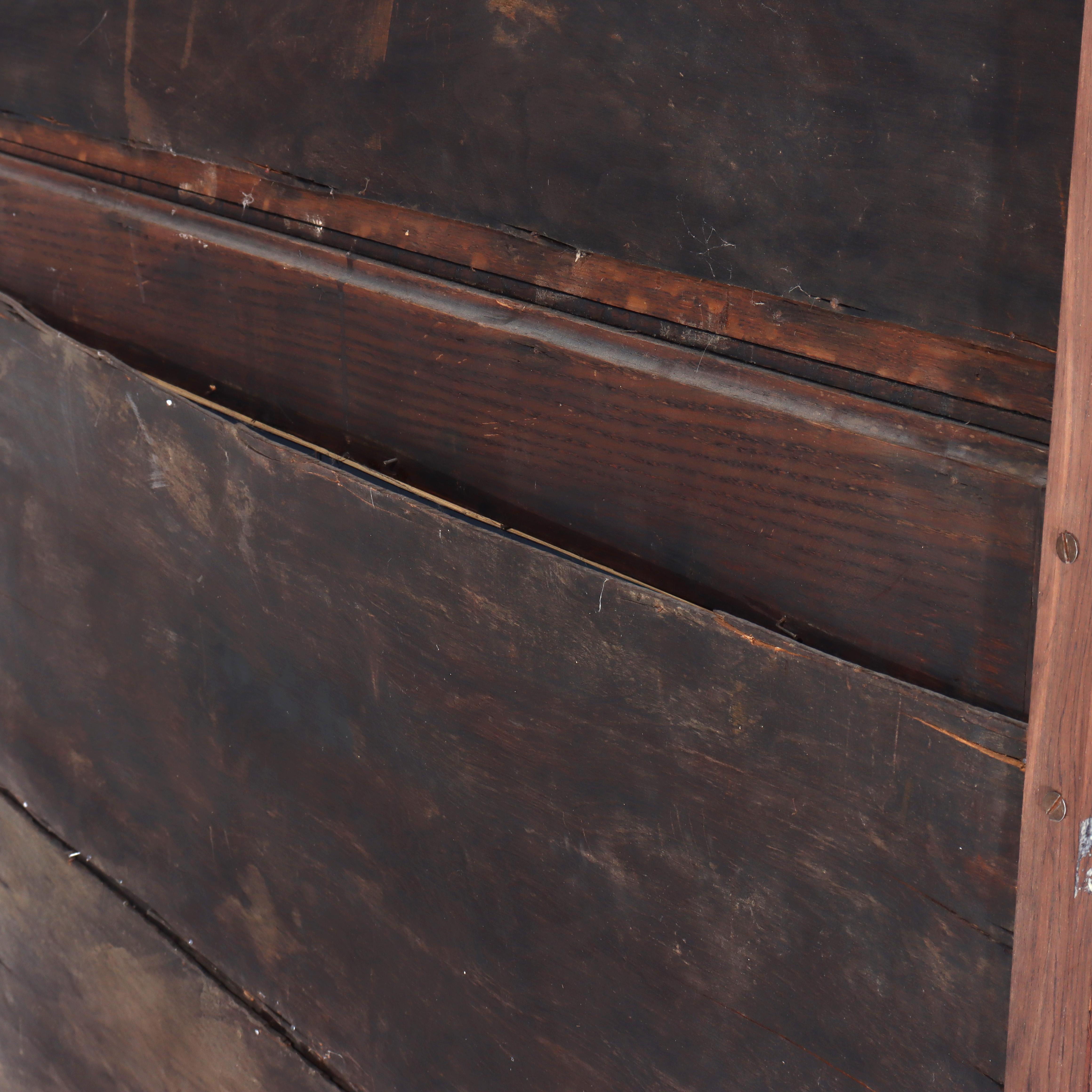 Antique RJ Horner Foliate Carved Oak China Cabinet Con Specchio c1900 in vendita 12