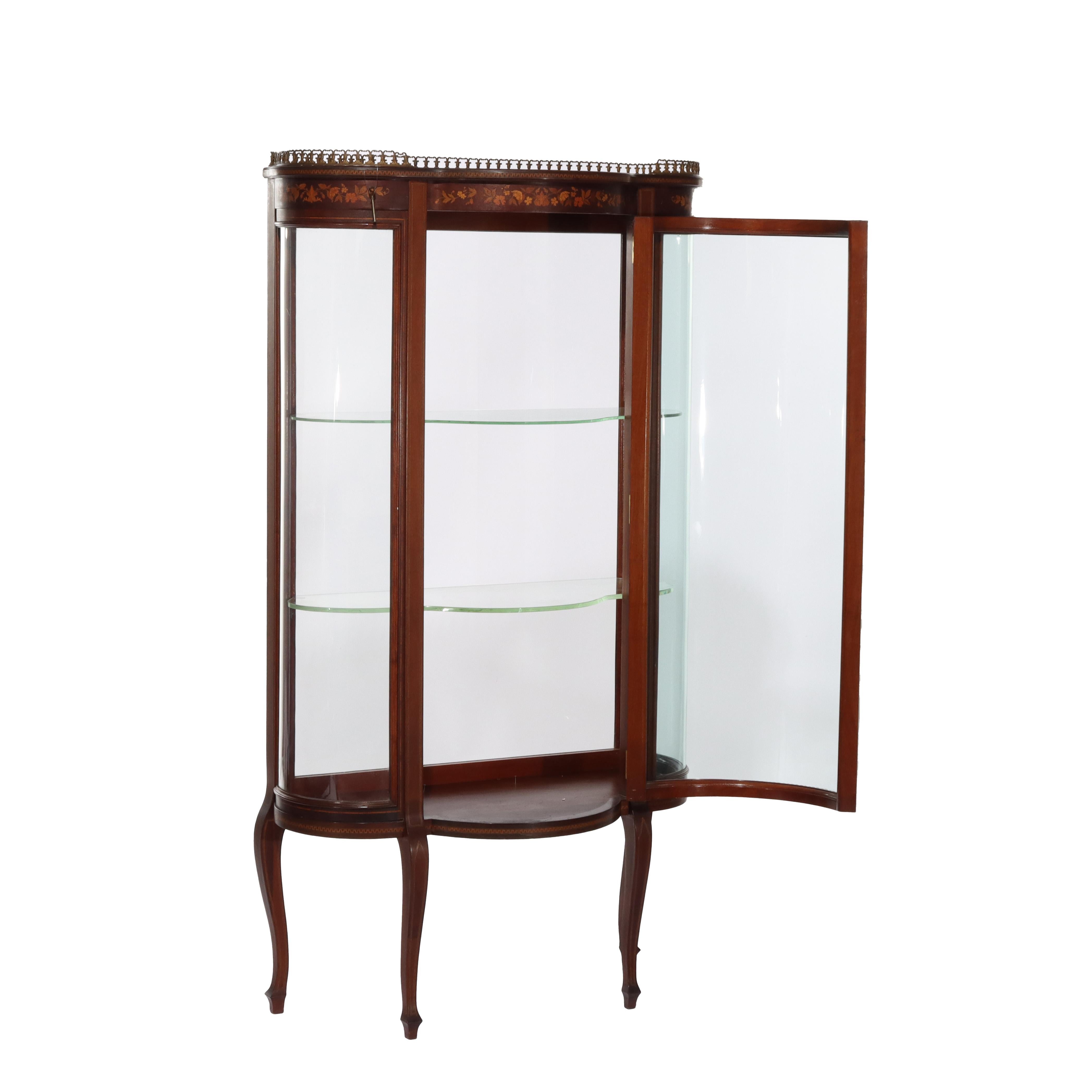 Antique RJ Horner Inlaid Mahogany & Marquetry Vitrine 19thC For Sale 3