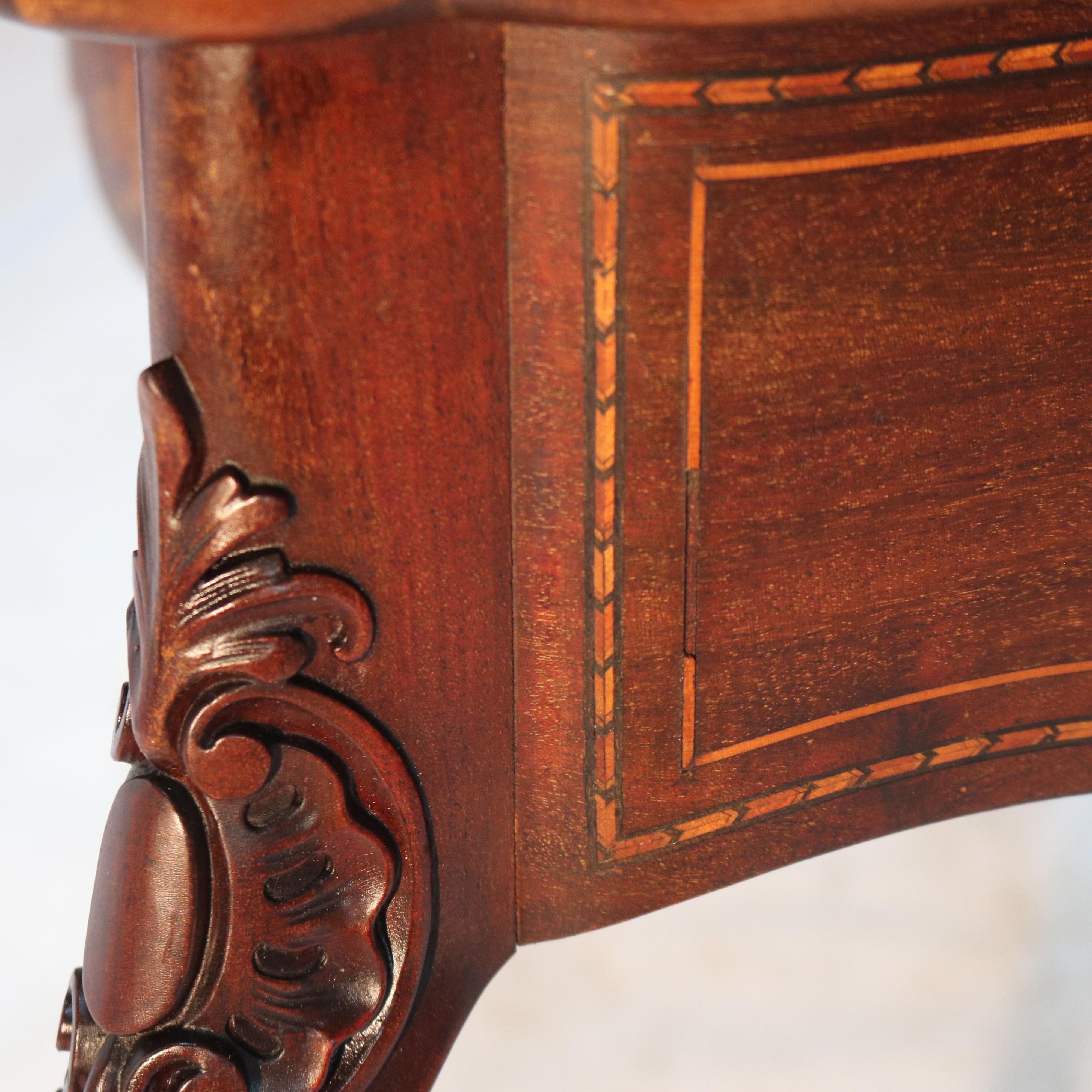 Antico tavolino da toilette RJ Horner in mogano e intarsio floreale C1900 in vendita 7