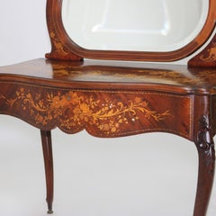 Antique RJ Horner Mahogany &Floral Marquetry Dressing Table C1900