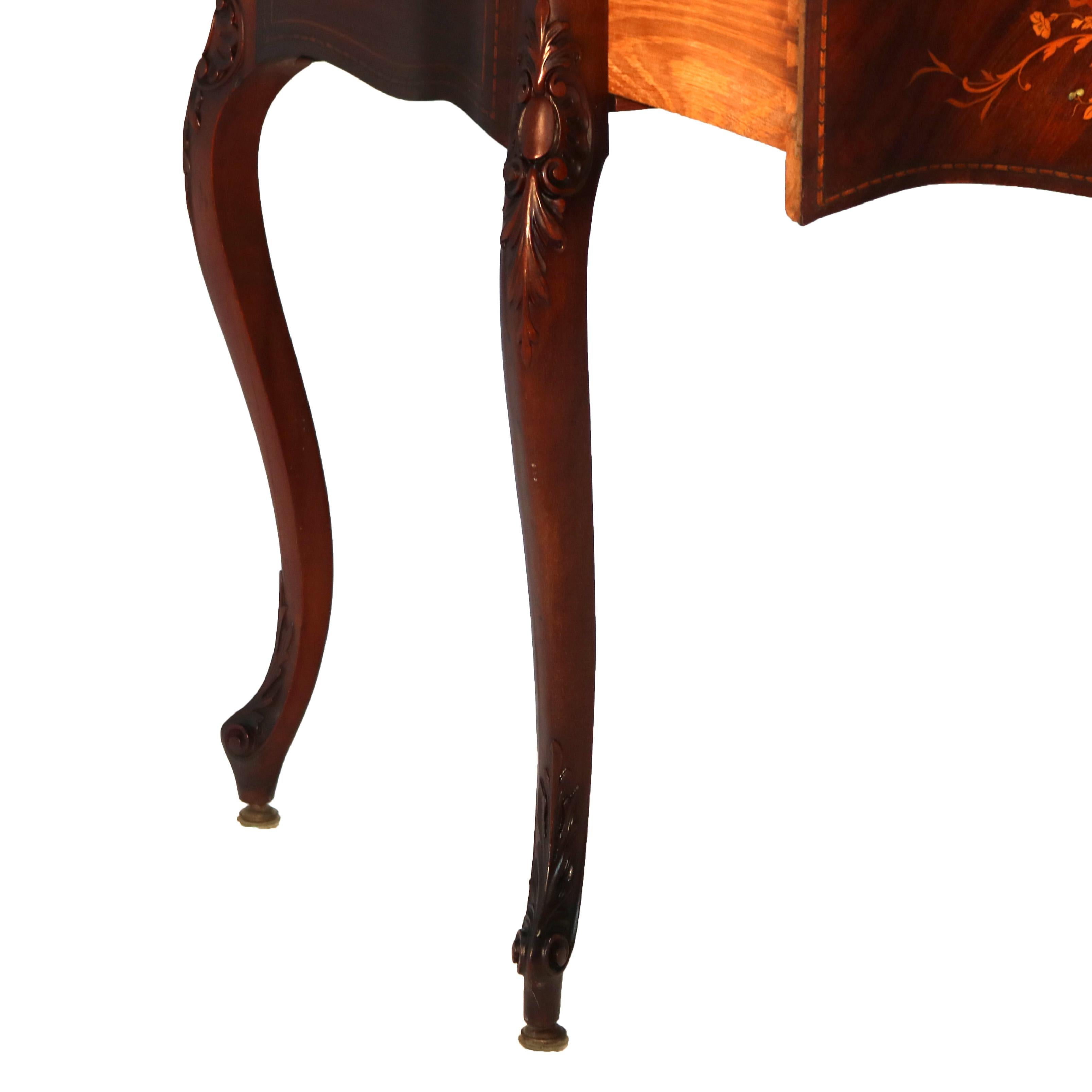 Antico tavolino da toilette RJ Horner in mogano e intarsio floreale C1900 in vendita 15