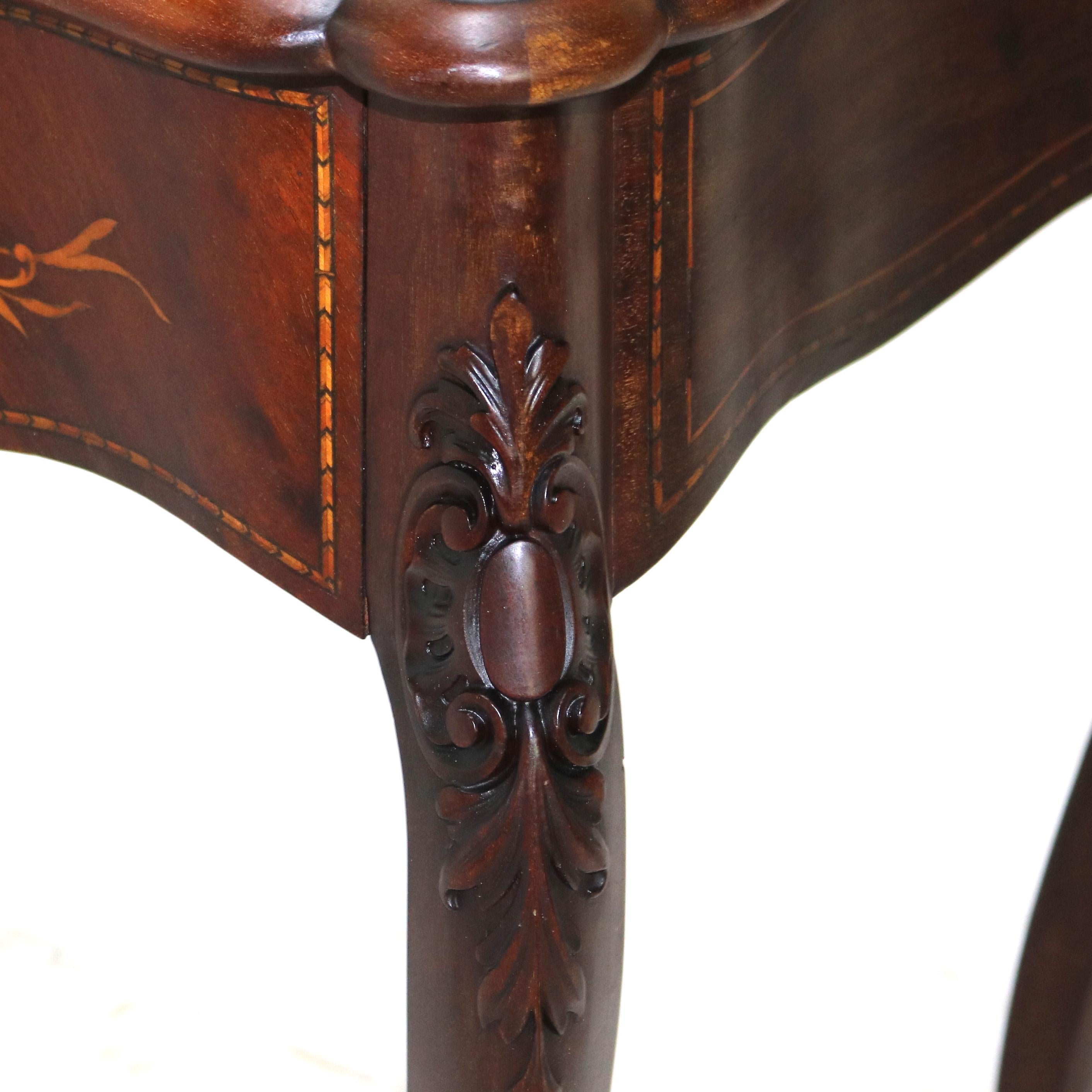 Antico tavolino da toilette RJ Horner in mogano e intarsio floreale C1900 in vendita 3