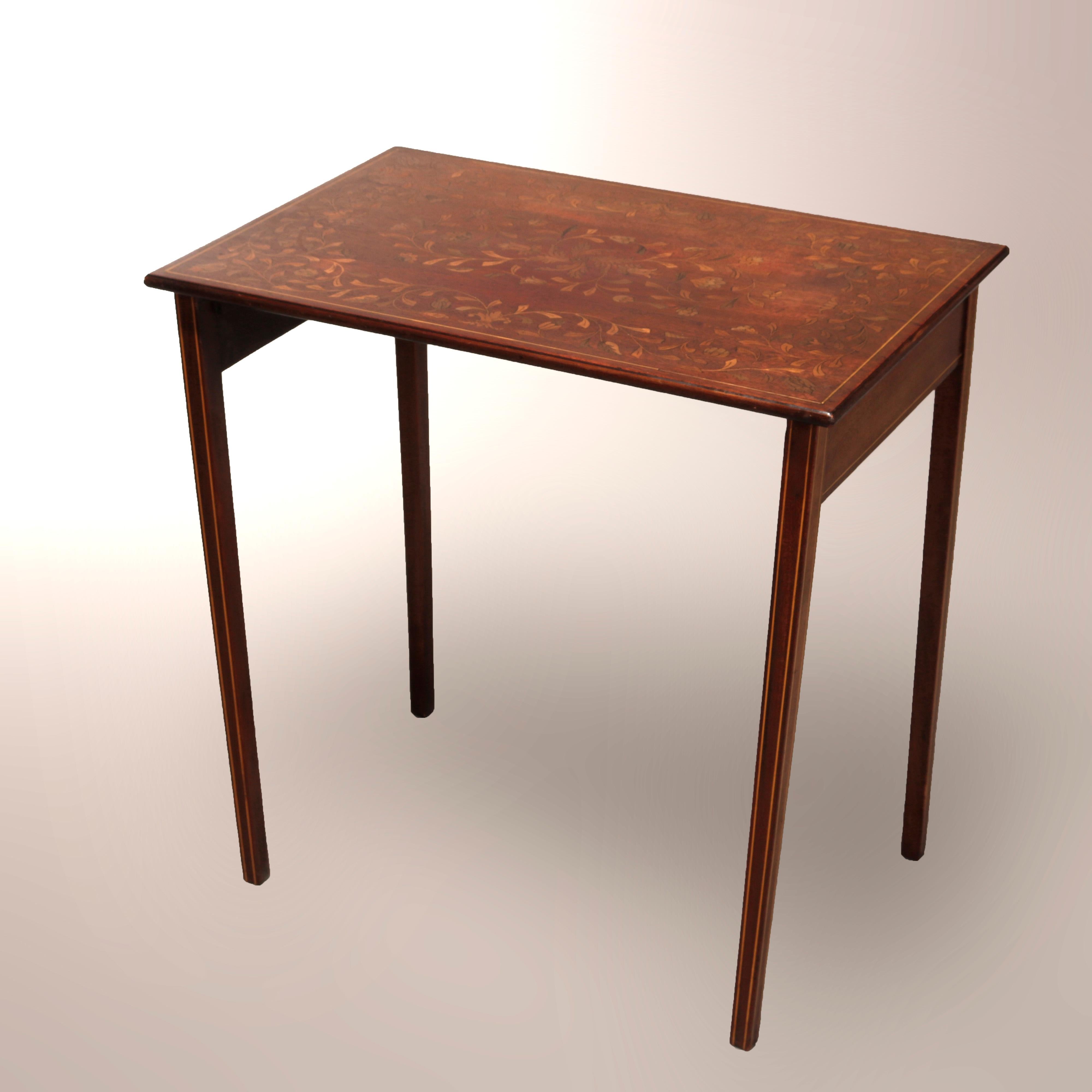 20th Century Antique R.J. Horner Mahogany Marquetry Satinwood Inlay Nesting Tables circa 1910