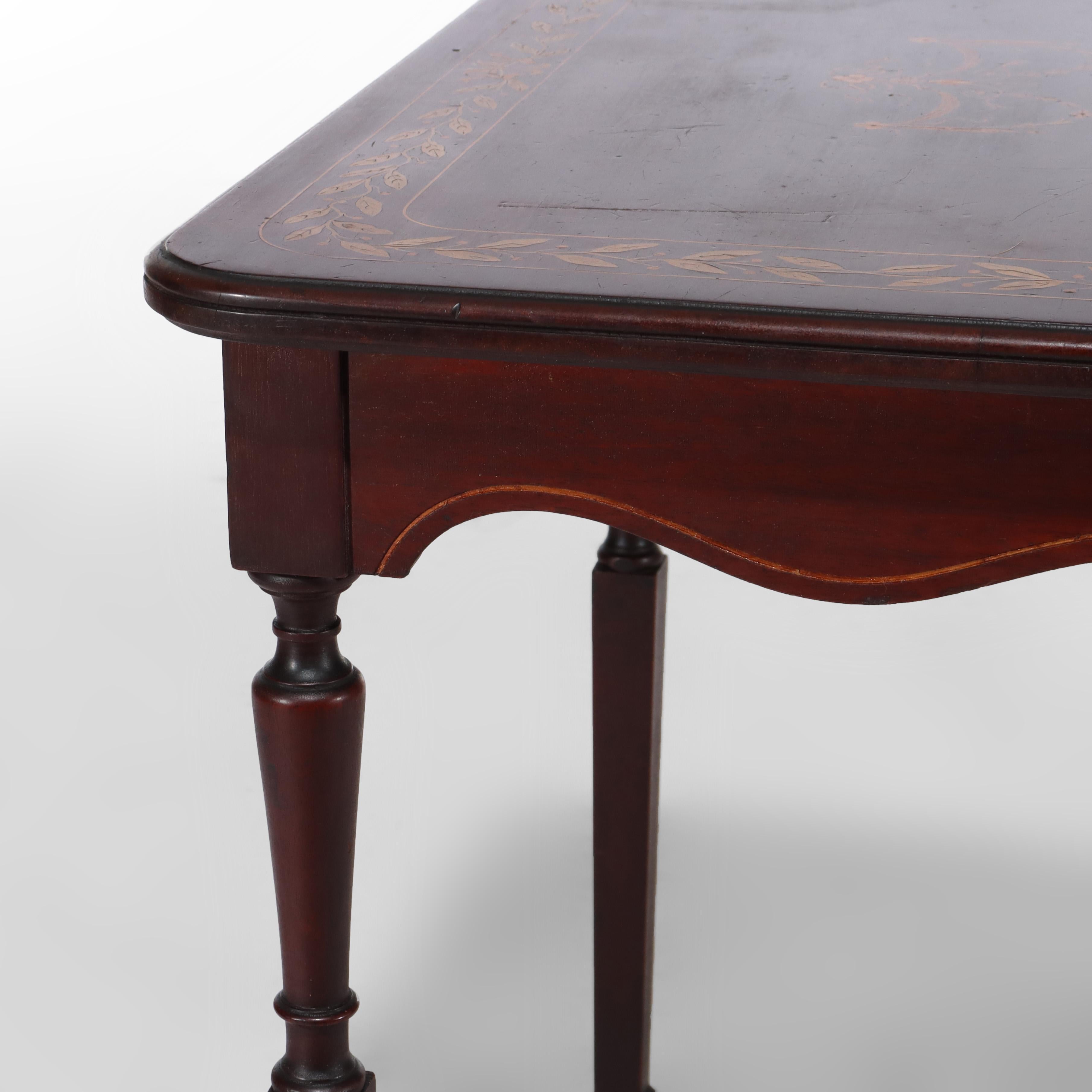 Antique RJ Horner Mahogany Side Table with Foliate Marquetry C1910 For Sale 6