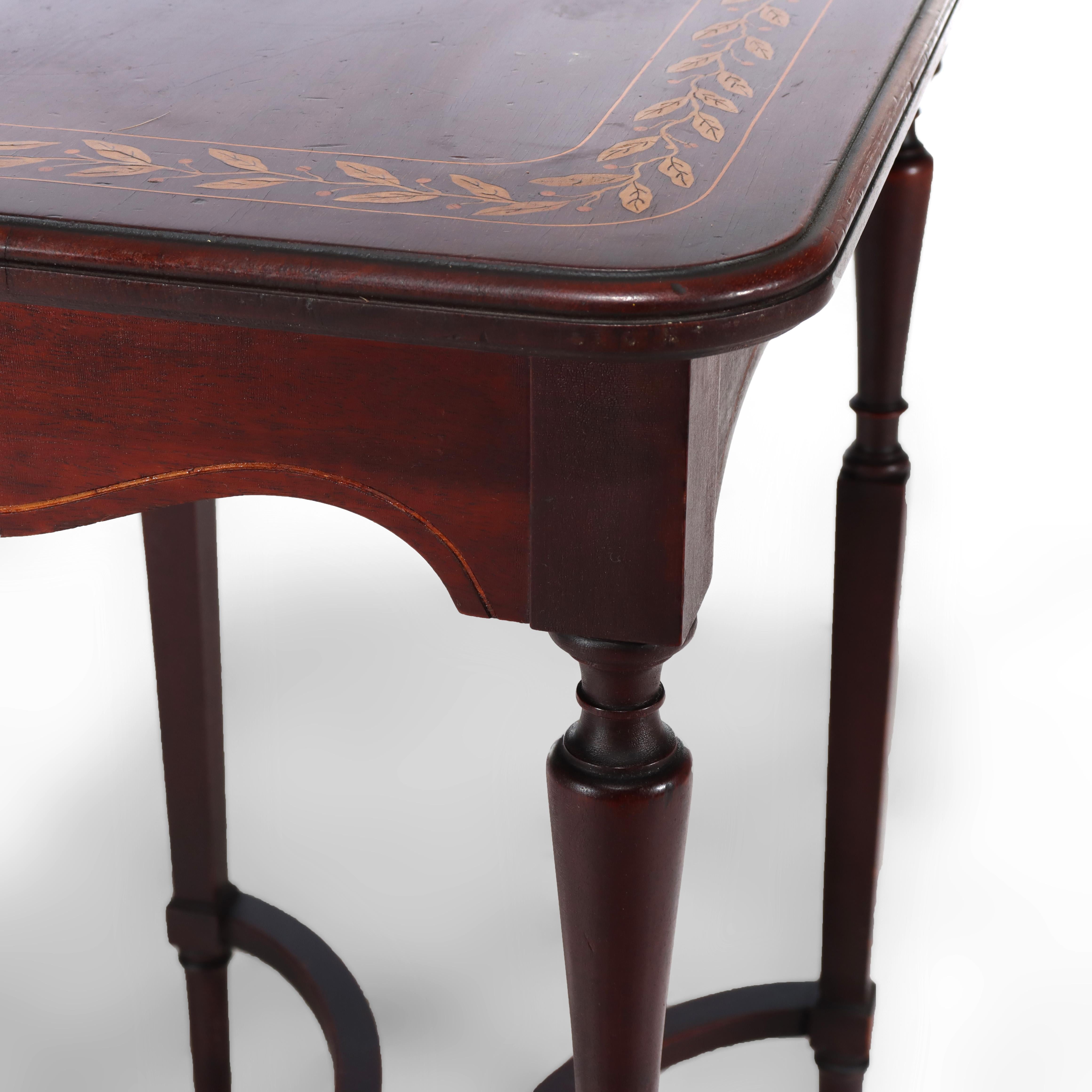 Antique RJ Horner Mahogany Side Table with Foliate Marquetry C1910 For Sale 5