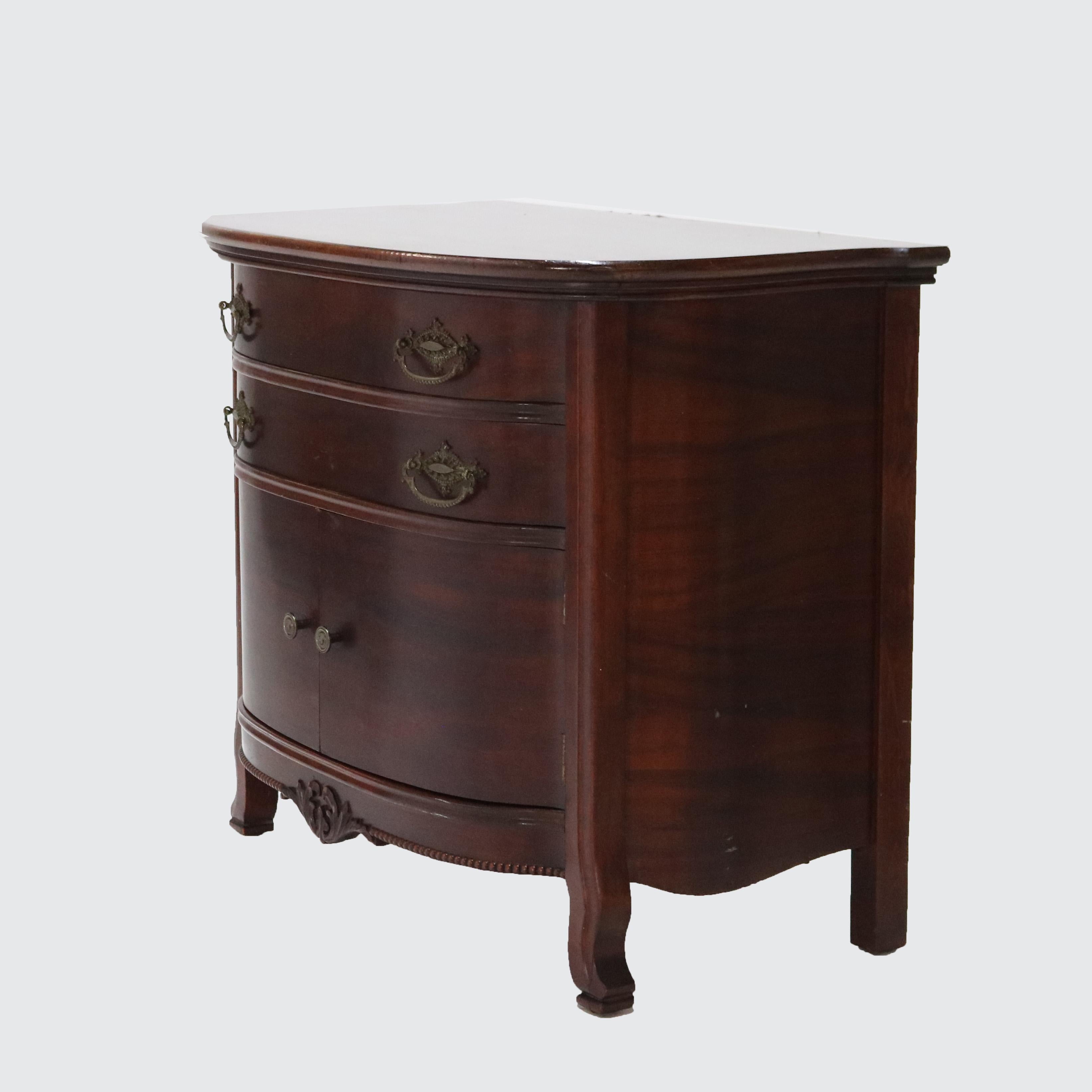 20ième siècle Ancienne commode RJ Horner en acajou avec façade en jonc, C1910 en vente
