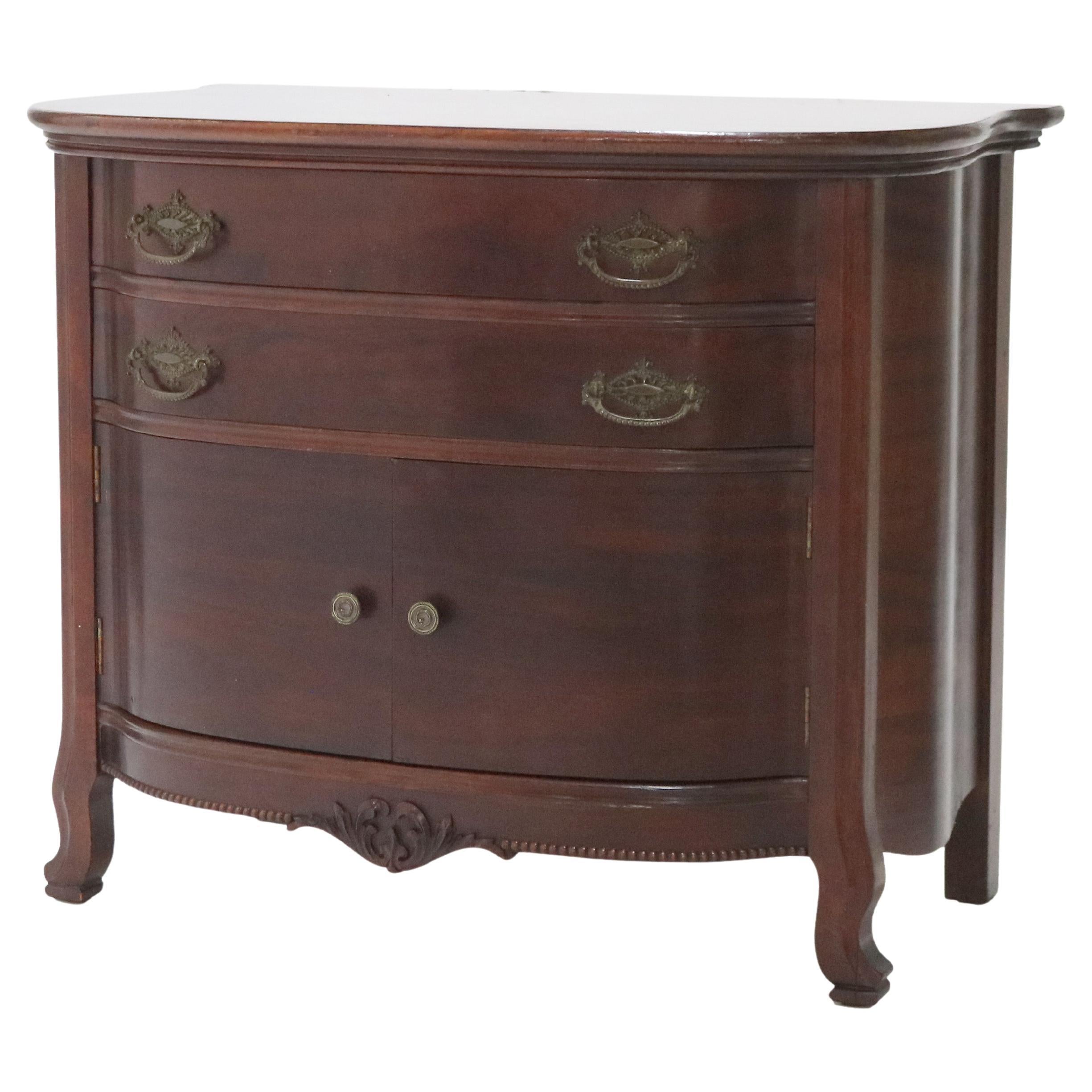 Antique RJ Horner Mahogany Swell Front Commode C1910