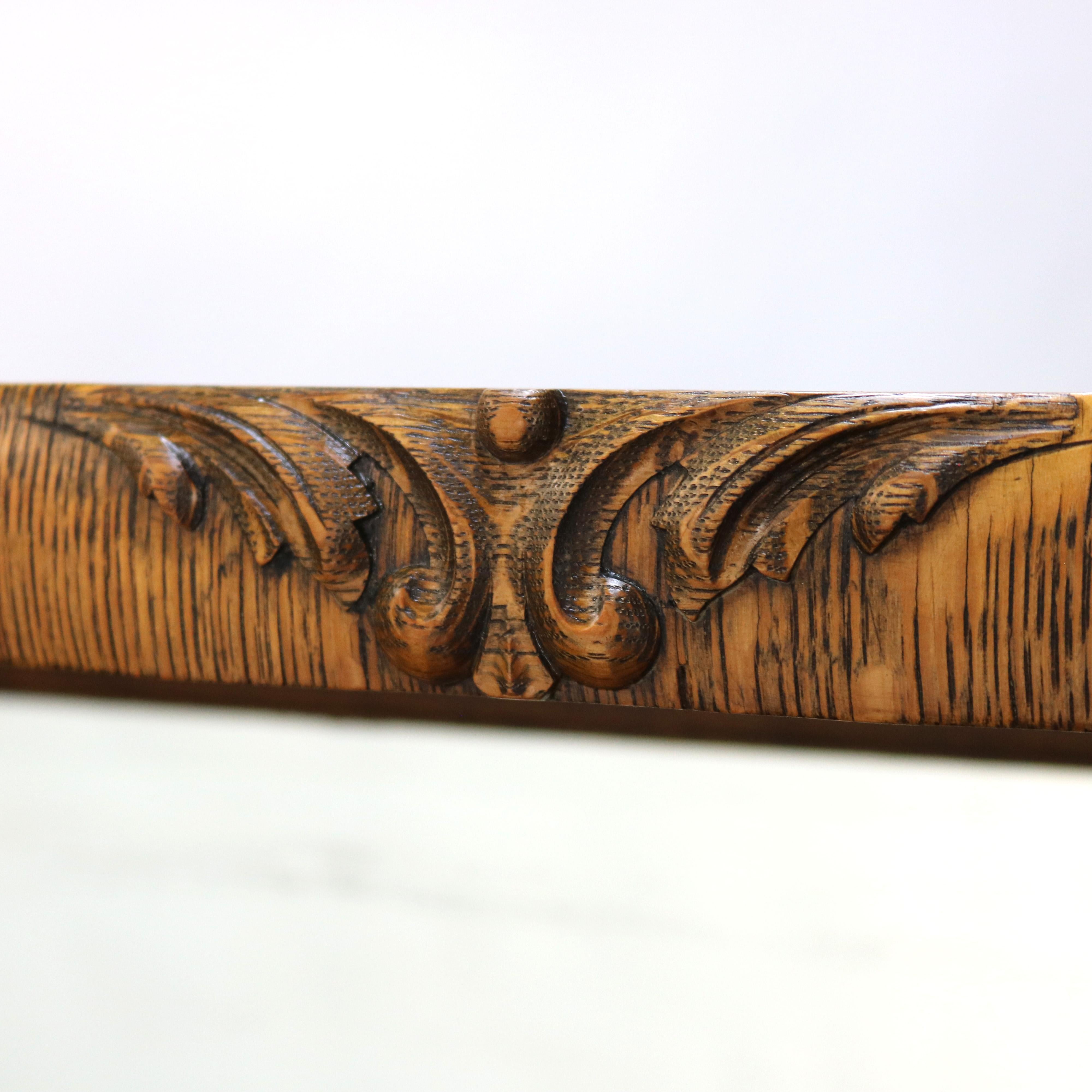 Antique RJ Horner Mirrored & Figural Carved Oak Server with Griffins c1890 5