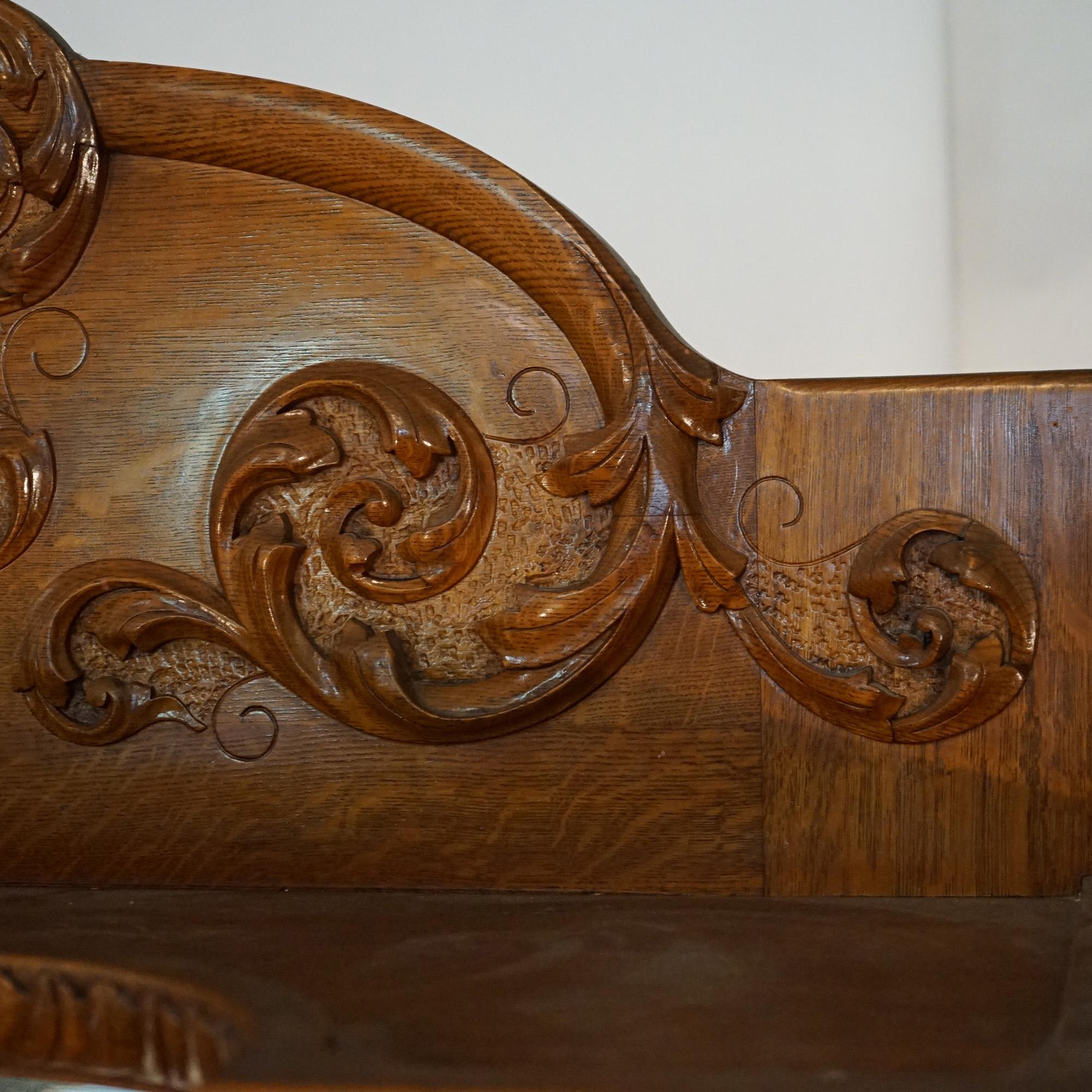 Antique RJ Horner Mirrored & Figural Carved Oak Sideboard with Wind God  C1900 2