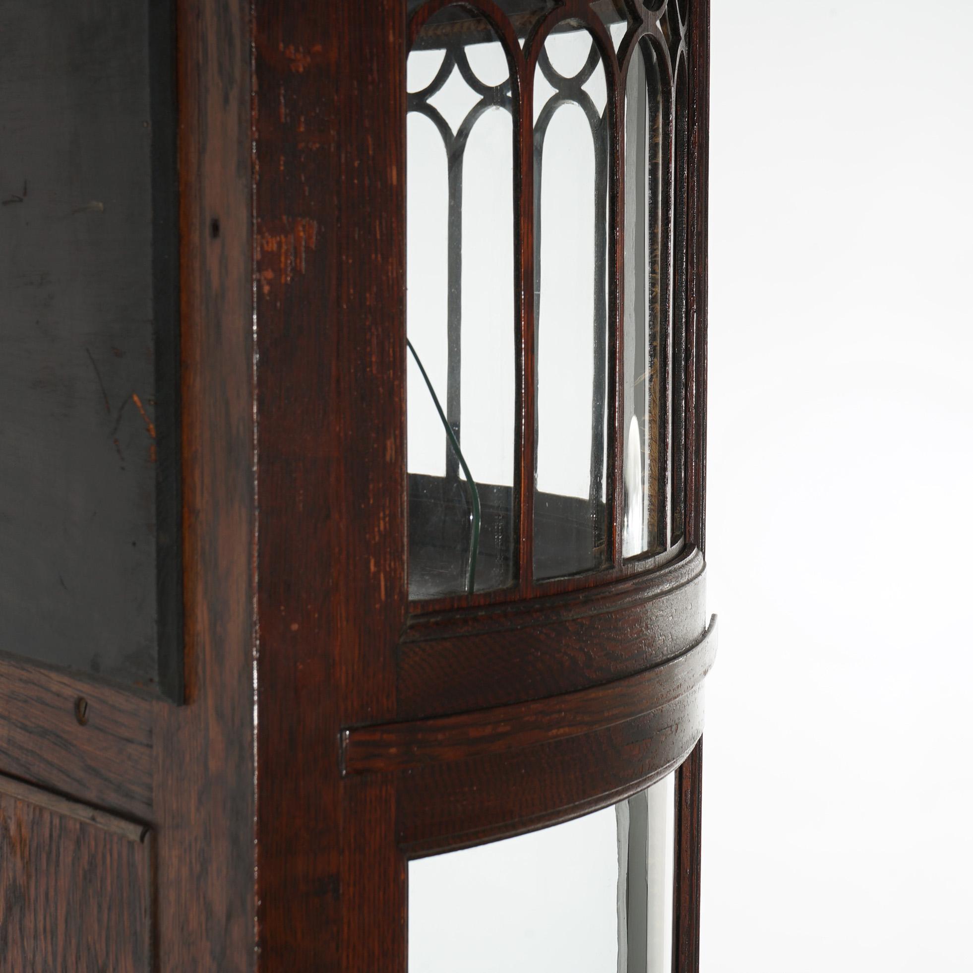 Vitrine de Chine Antique RJ Horner Oak Curved Glass C1910 en vente 10