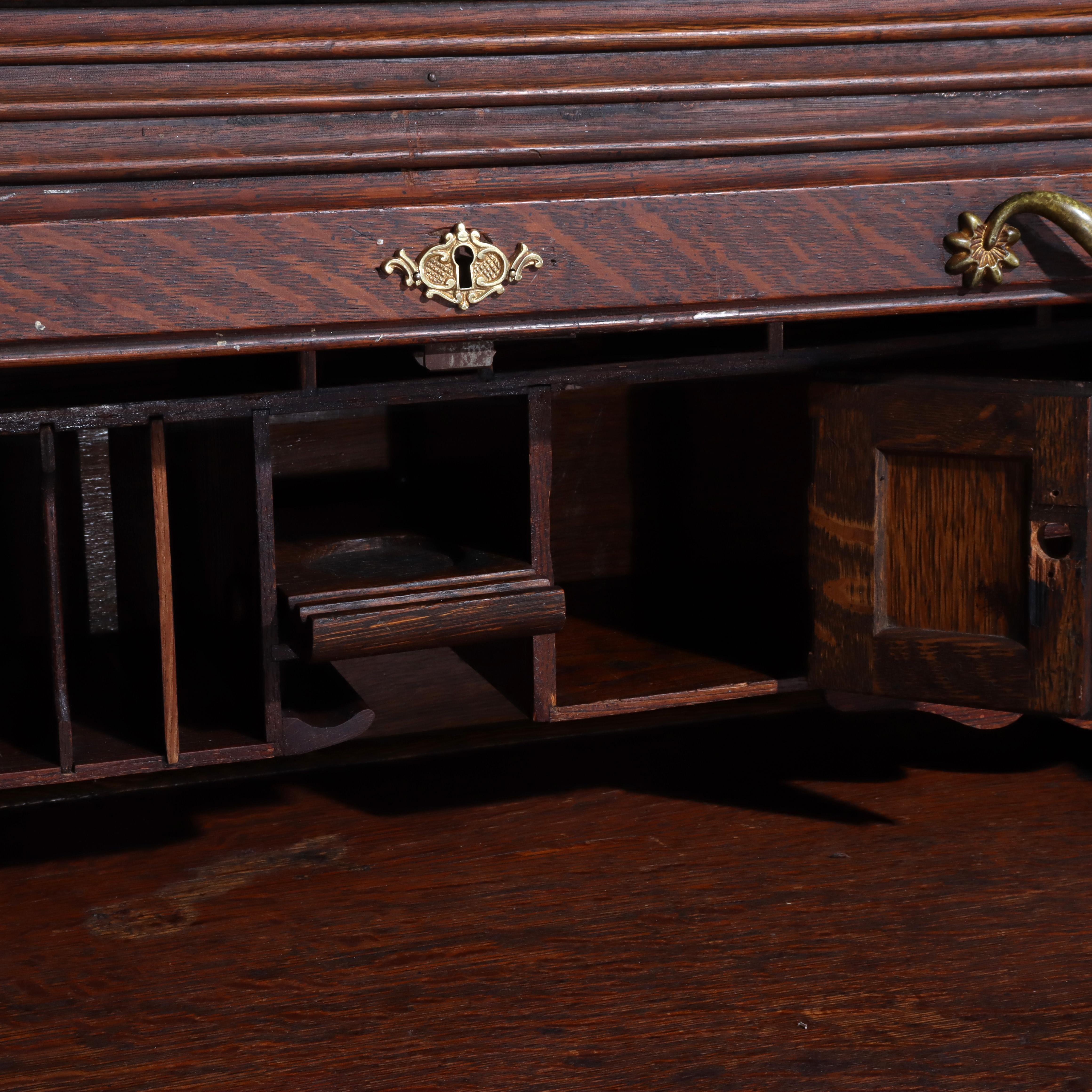 Ancien bureau à roulettes pour dames en chêne RJ Horner C1910 en vente 6