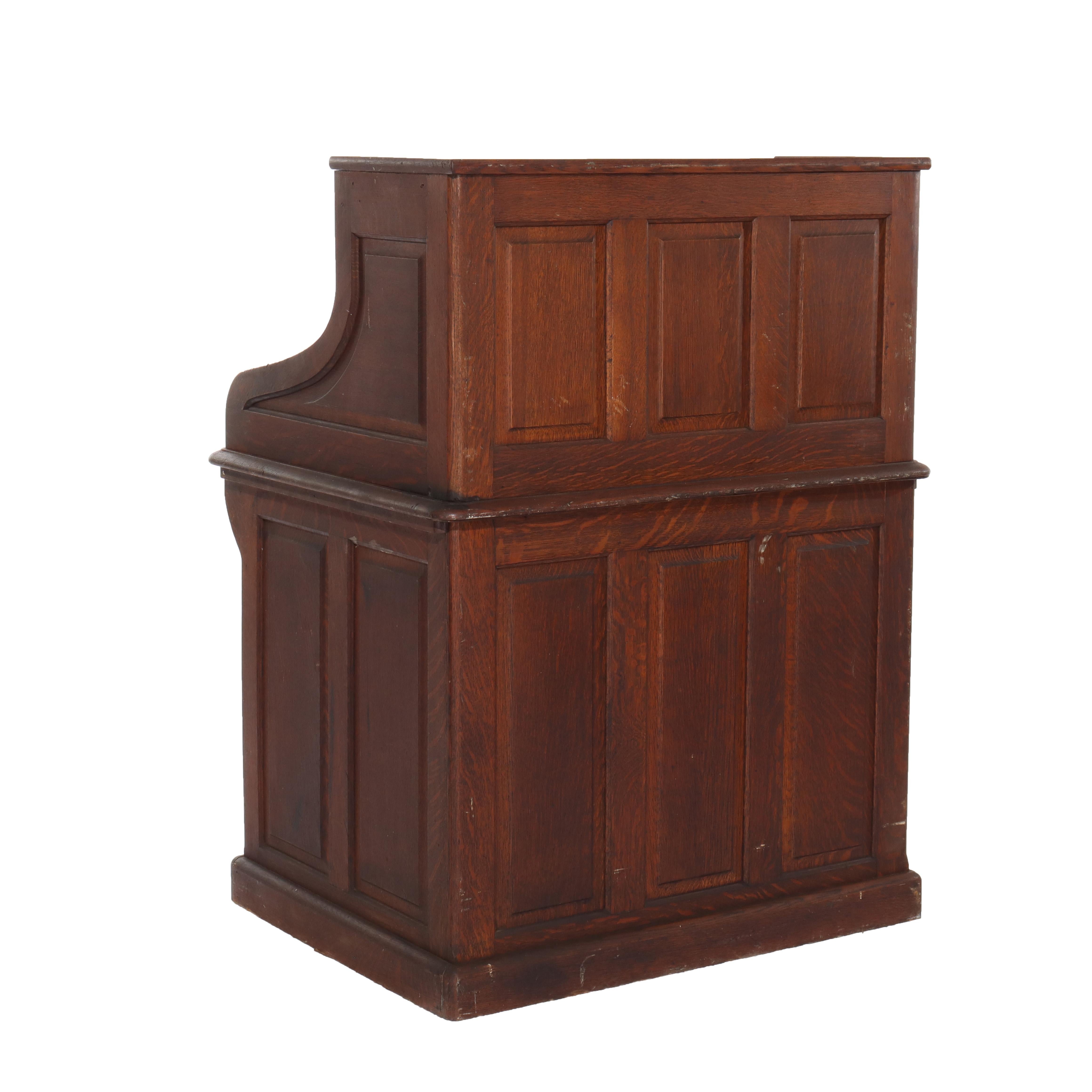 Ancien bureau à roulettes pour dames en chêne RJ Horner C1910 en vente 10