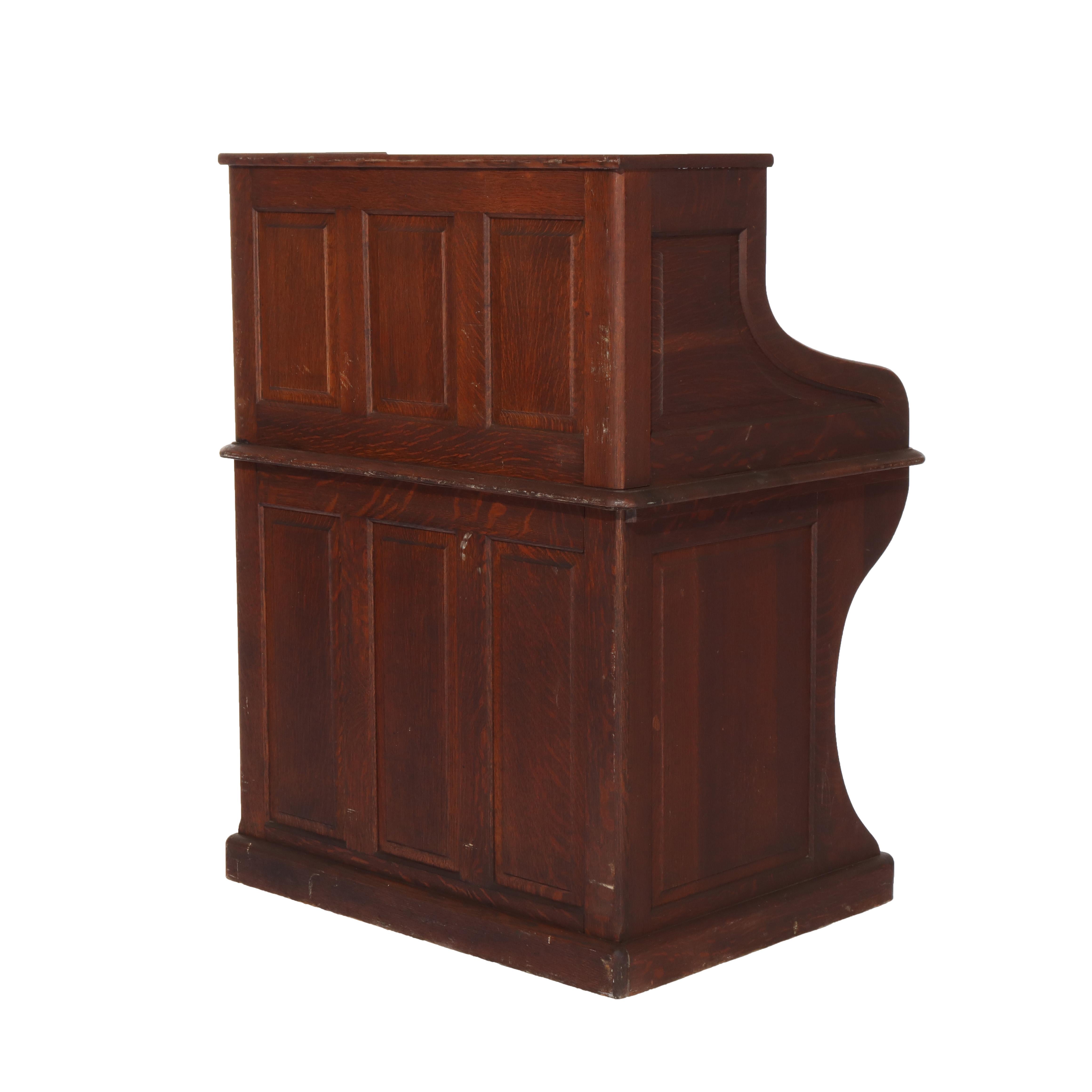 Ancien bureau à roulettes pour dames en chêne RJ Horner C1910 en vente 11